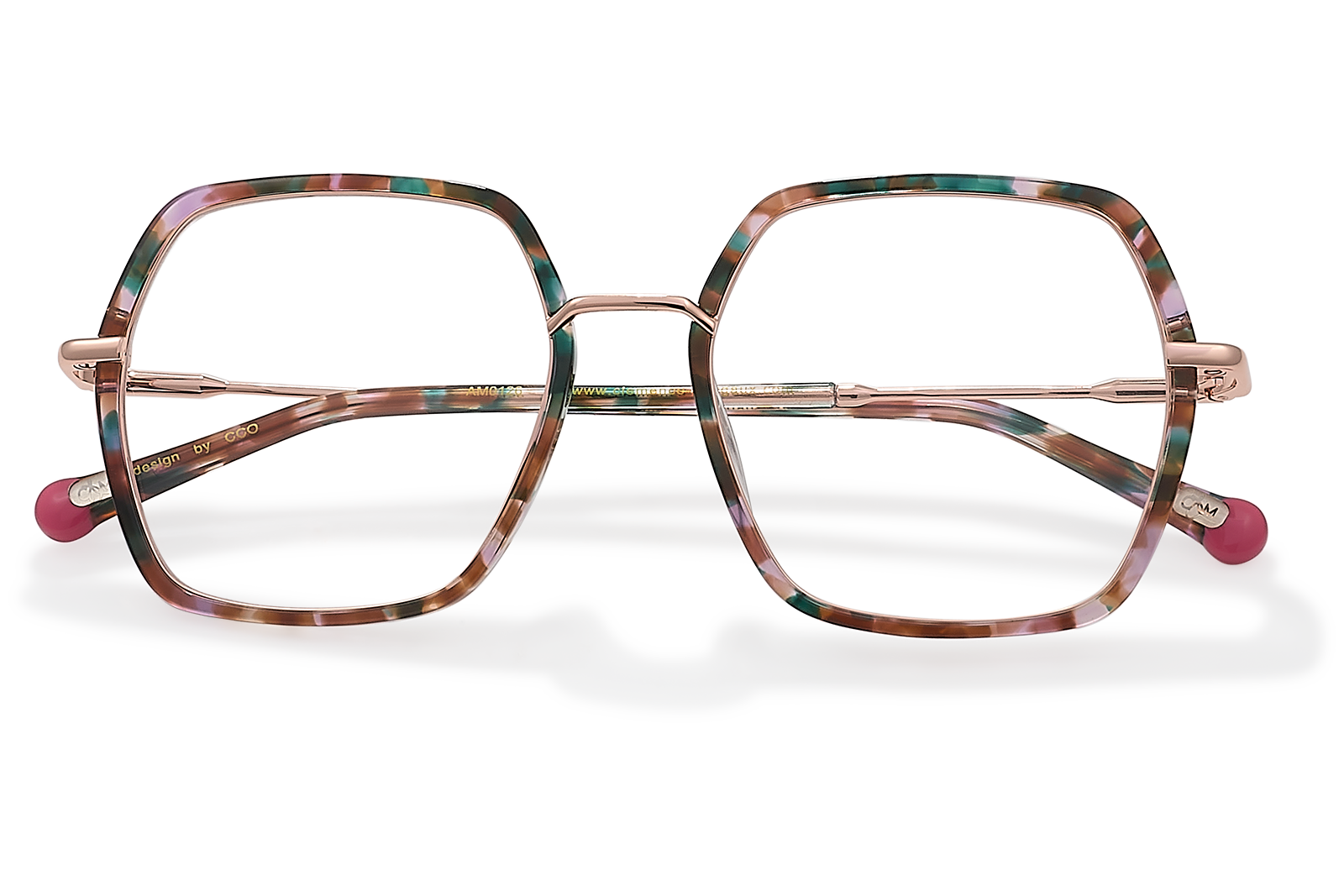 Clémence & Margaux La Cachemire lunettes de vue Marbré Brun hexagonal