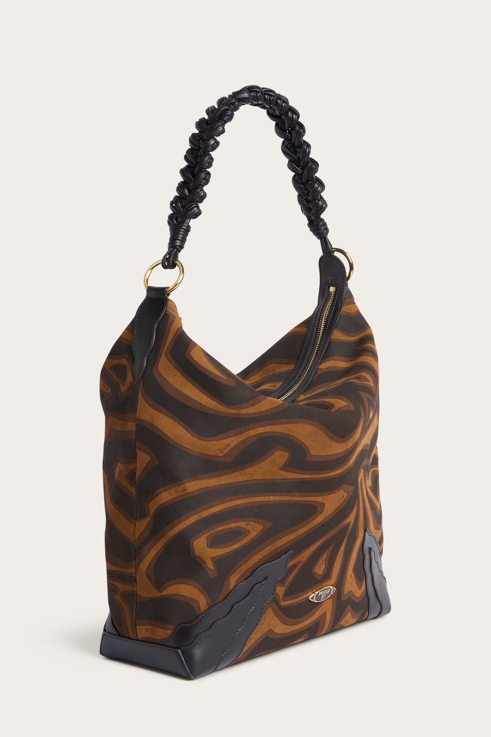 Emilio Pucci sac Hobo Palio daim noir or