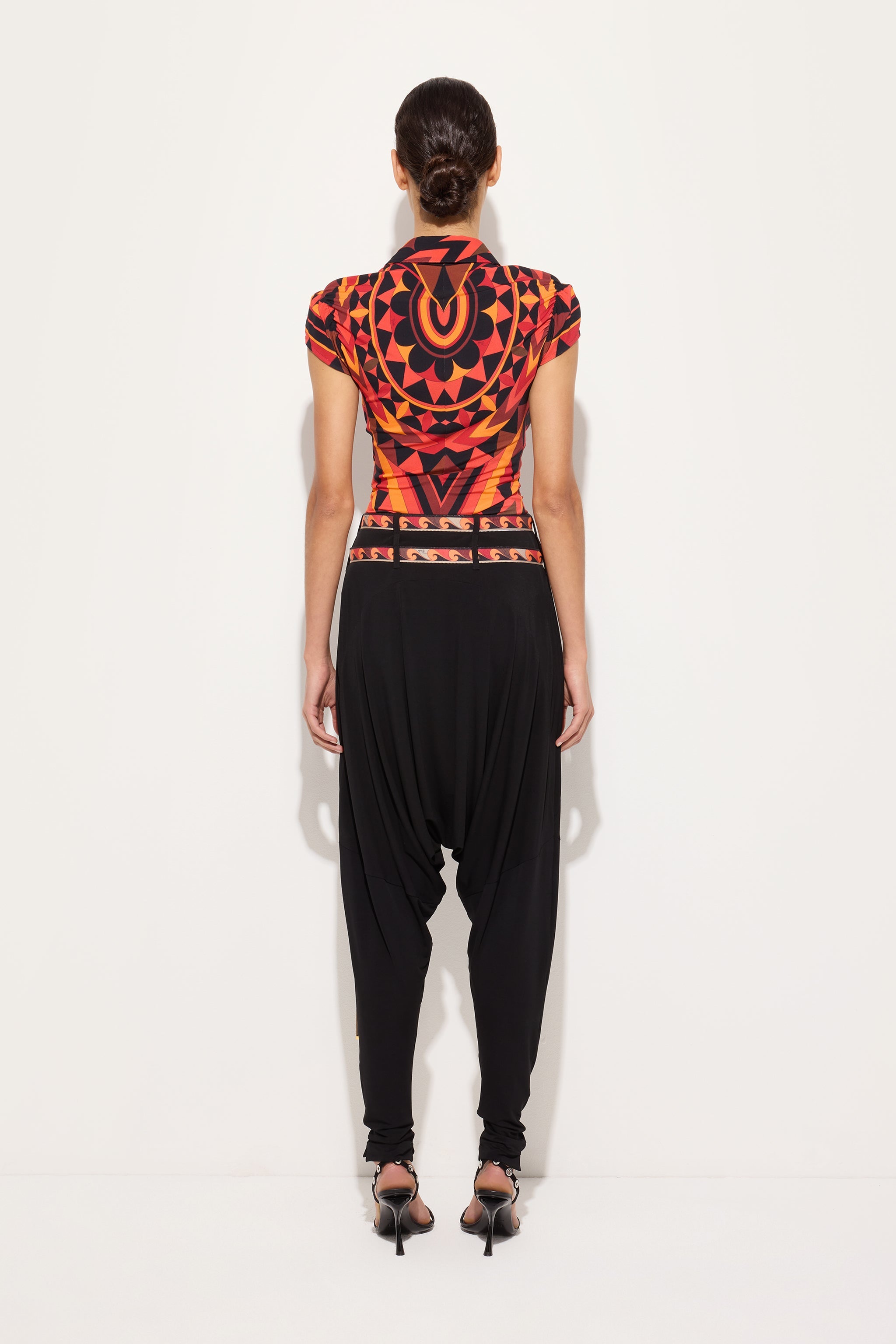 Emilio Pucci pantalon fluide noir viscose ceinture