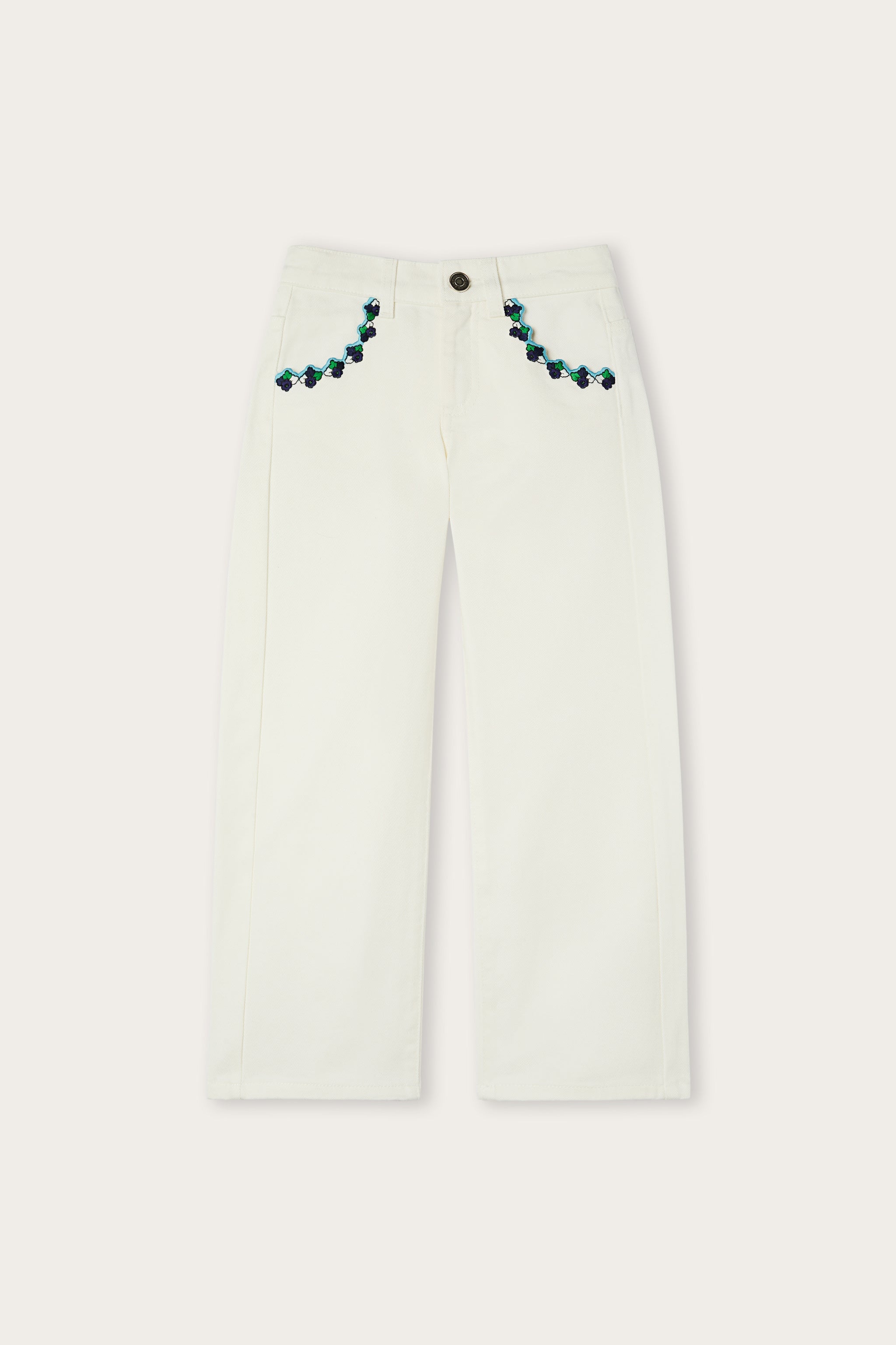 Emilio Pucci 2-14 Years pantalon patte d'éléphant blanc coton