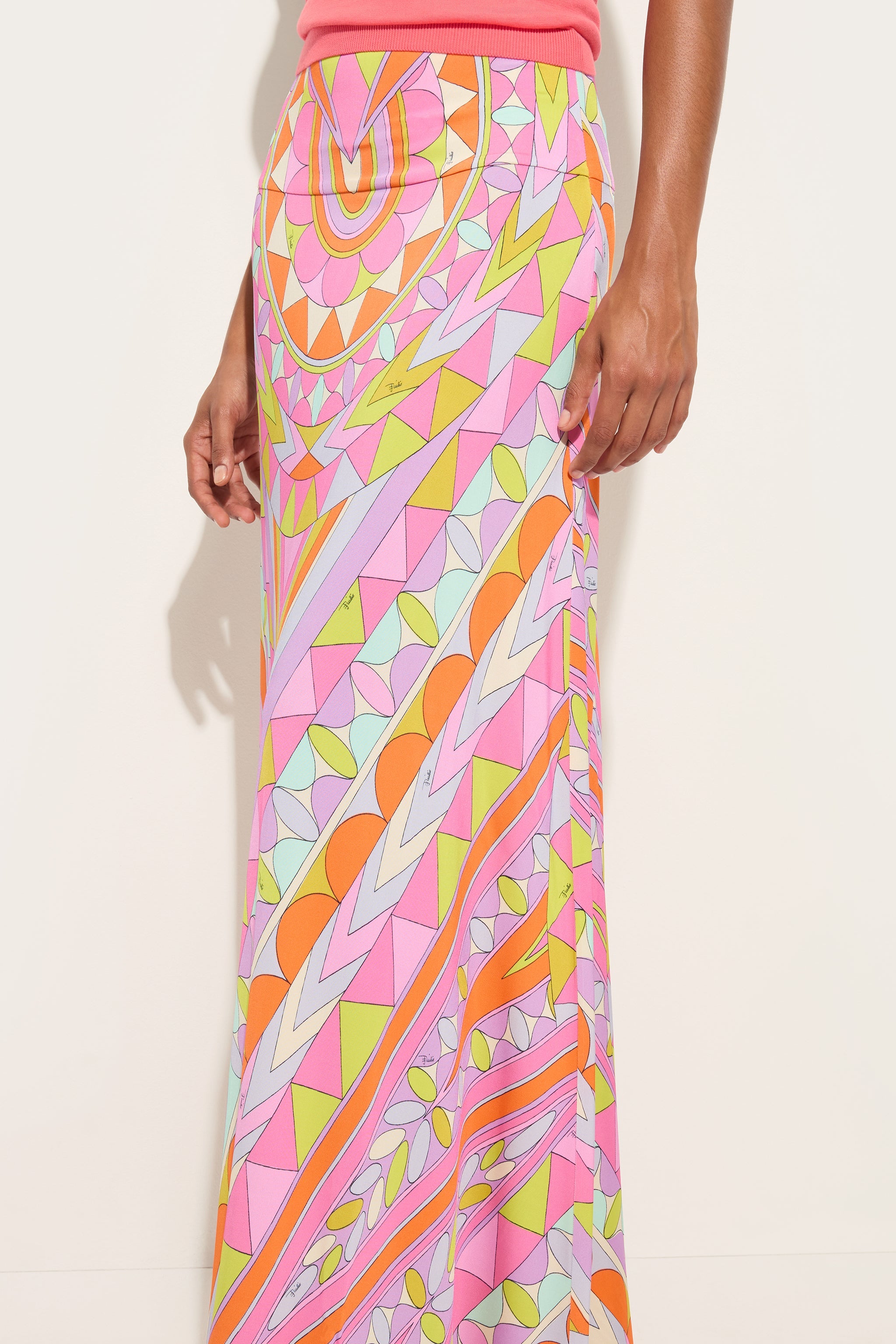 Emilio Pucci Manuba jupe longue satin multicolore