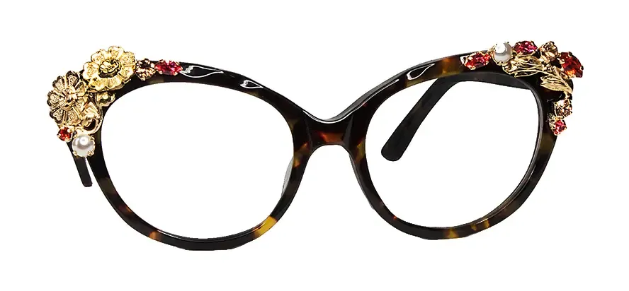 Francis Klein Exceptional OISE monture lunettes de vue ovale fleurs perles