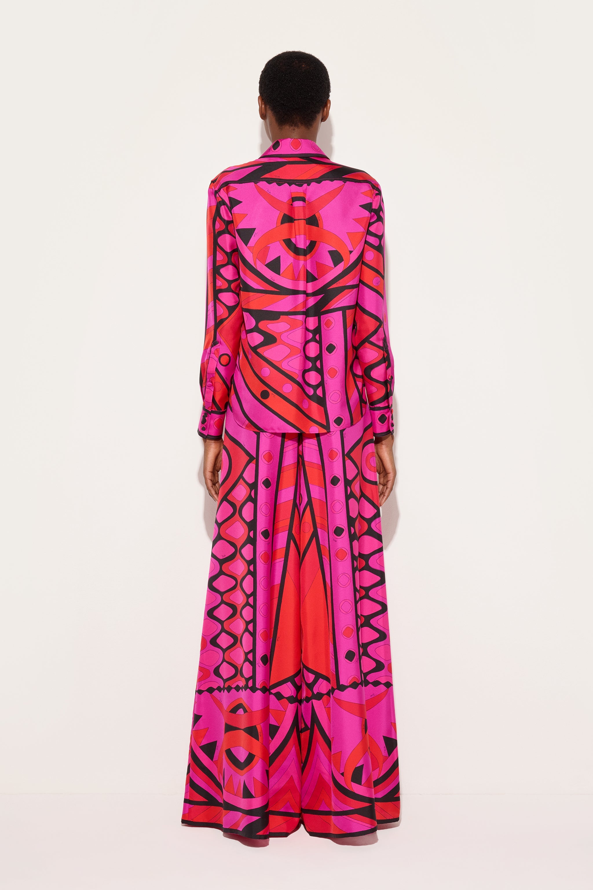 Emilio Pucci PANTS pantalon palazzo soie fuchsia 38