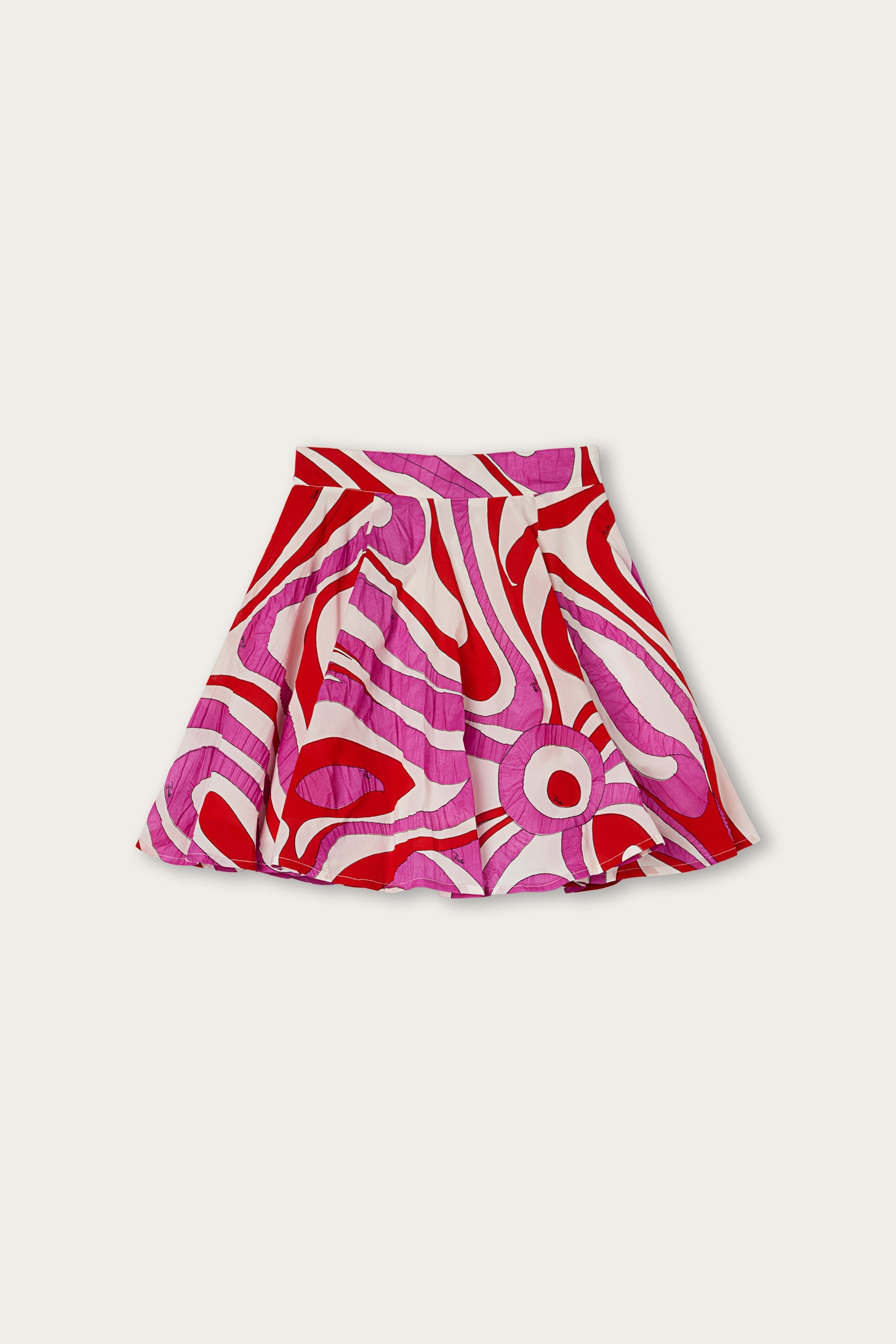 Emilio Pucci Junior Jupe Volants Coton Blanc Multicolore