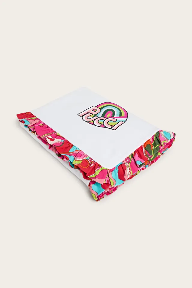 Emilio Pucci couverture bébé coton bio blanc multicolore