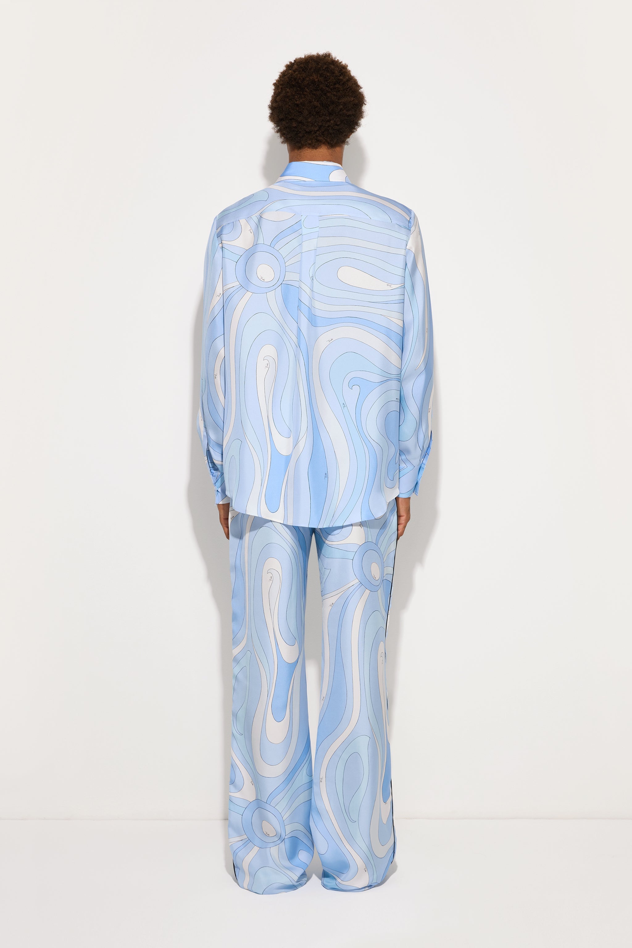 Emilio Pucci Marmo pantalon soie bleu clair S