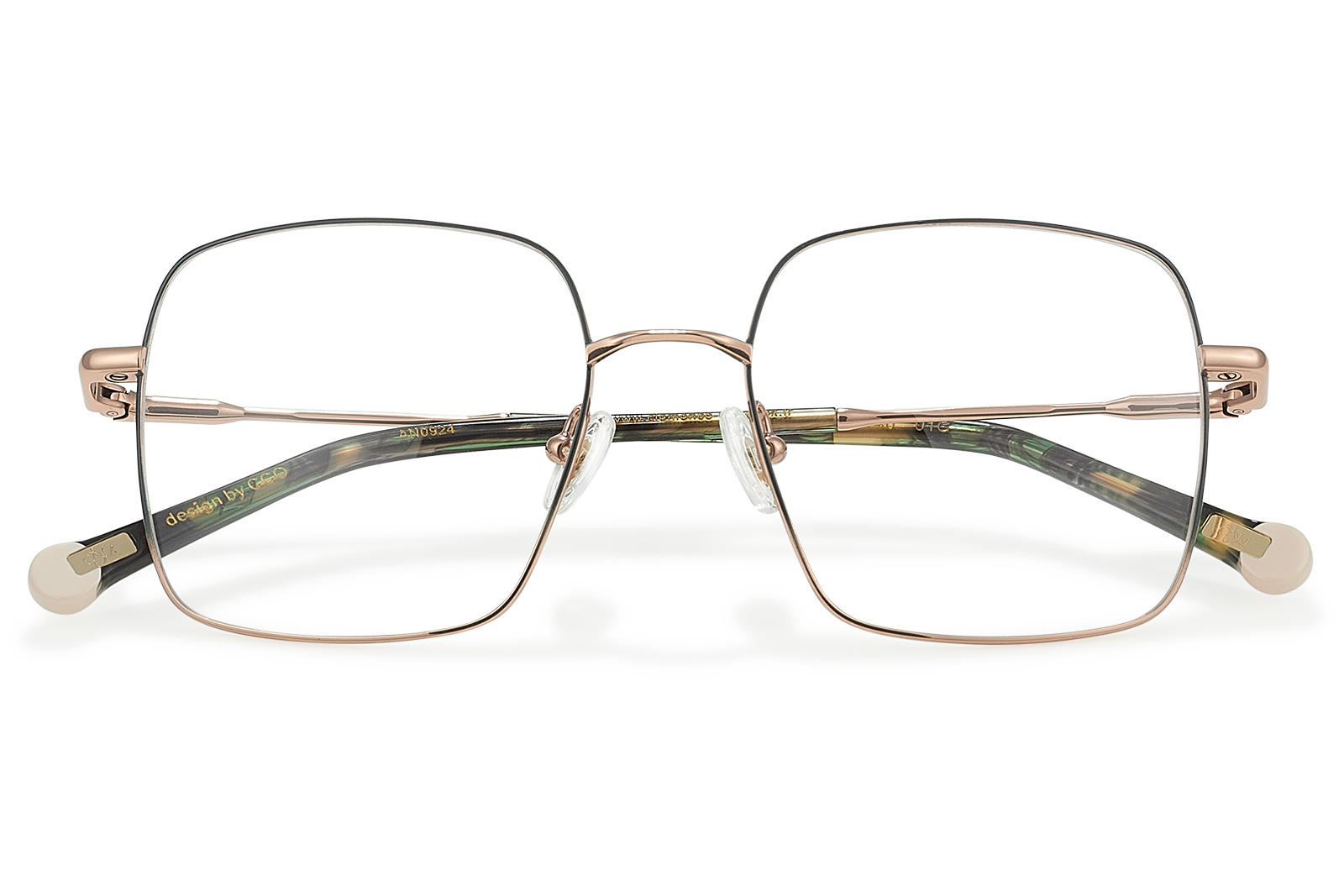 Clémence & Margaux The Holly-Tree lunettes de vue Doré & Blanc Beige carré