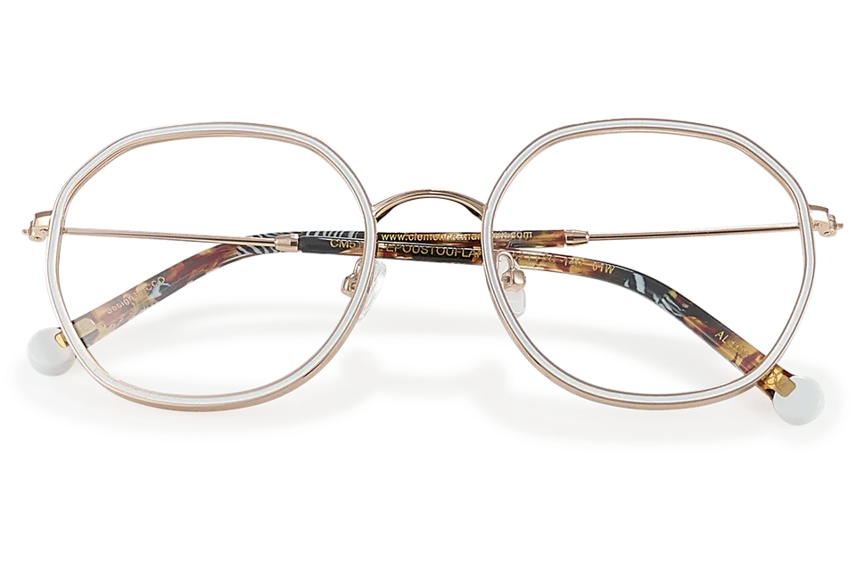 Clémence & Margaux Optiques L'Epoustouflante lunettes de vue blanc doré