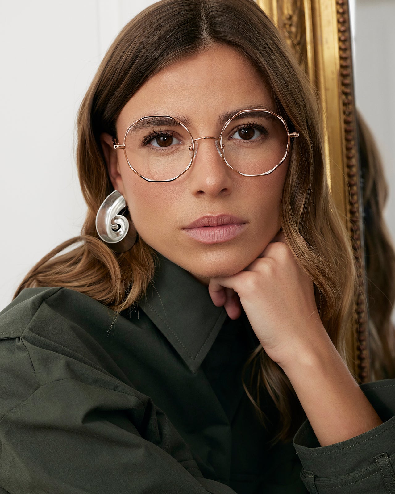 Clémence & Margaux L'Artista lunettes de vue Gris & Doré ronde