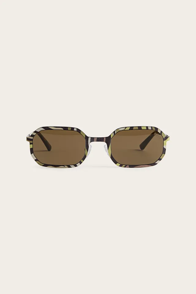 Emilio Pucci SUNGLASSES lunettes de soleil géométriques animal marron
