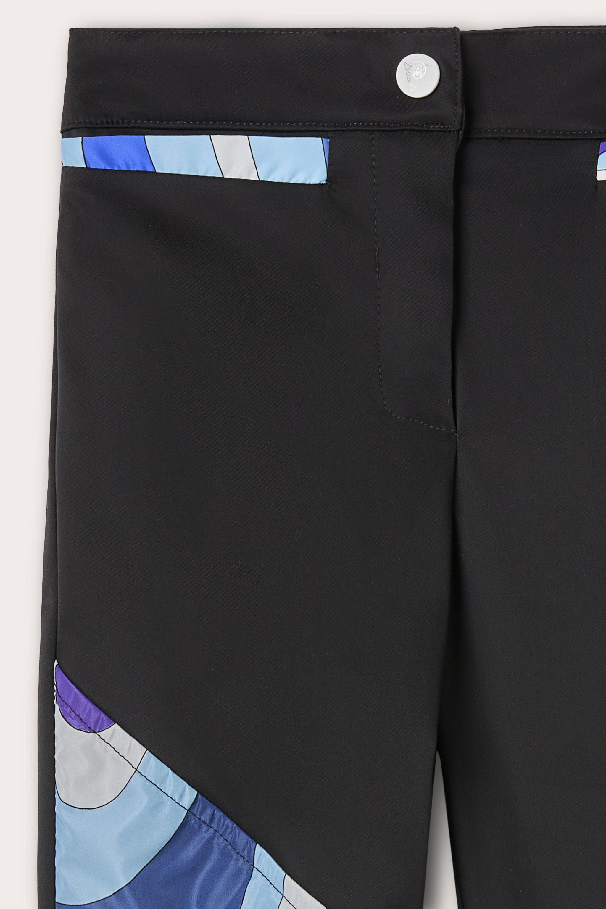 Emilio Pucci Pants Printed Inserts Pantalon Noir Nylon