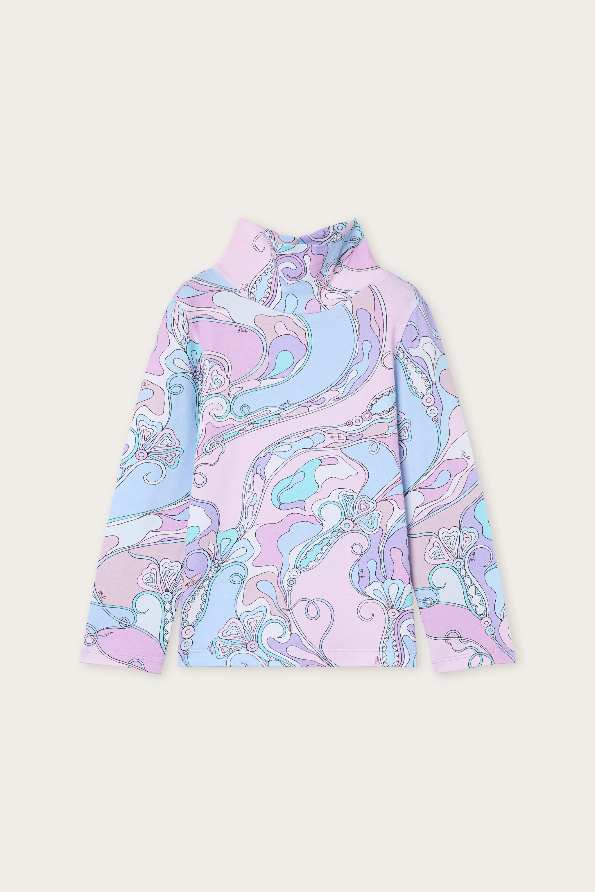 Emilio Pucci Junior maglia pull coton rose bleu clair Orchidee