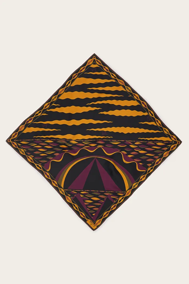 Emilio Pucci SILKS carré soie bordeaux gold 90x90 cm