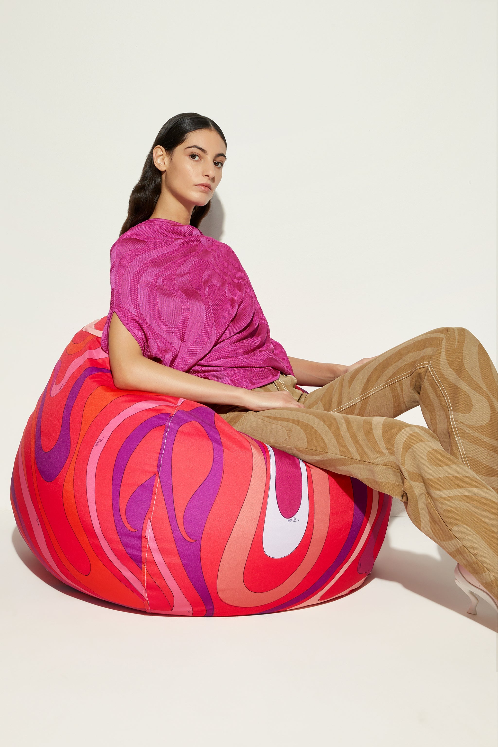 Emilio Pucci Marmo 5HAF305H208 pouf polyester corail fuchsia