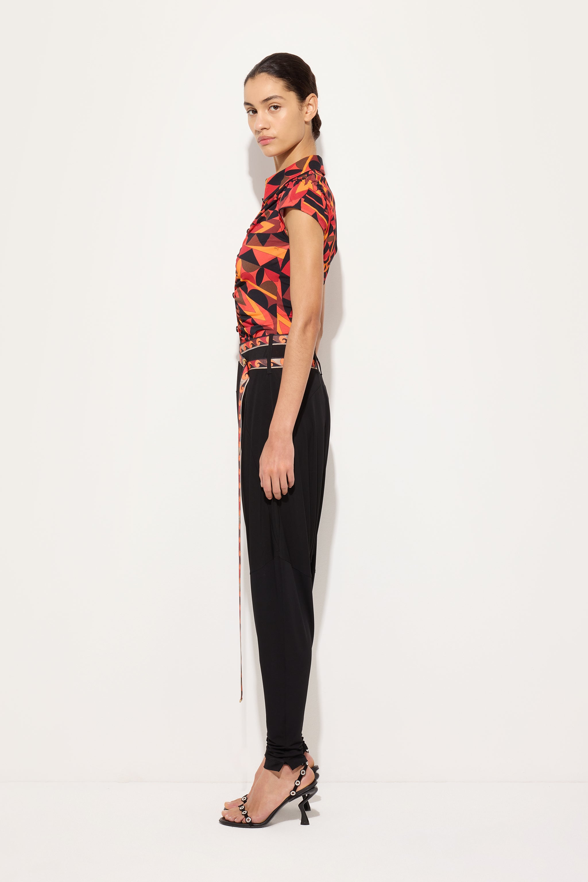 Emilio Pucci pantalon fluide noir viscose ceinture