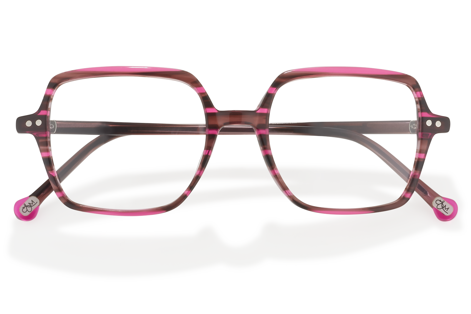 Clémence & Margaux La Taquine lunettes de vue Brun & Rose carré