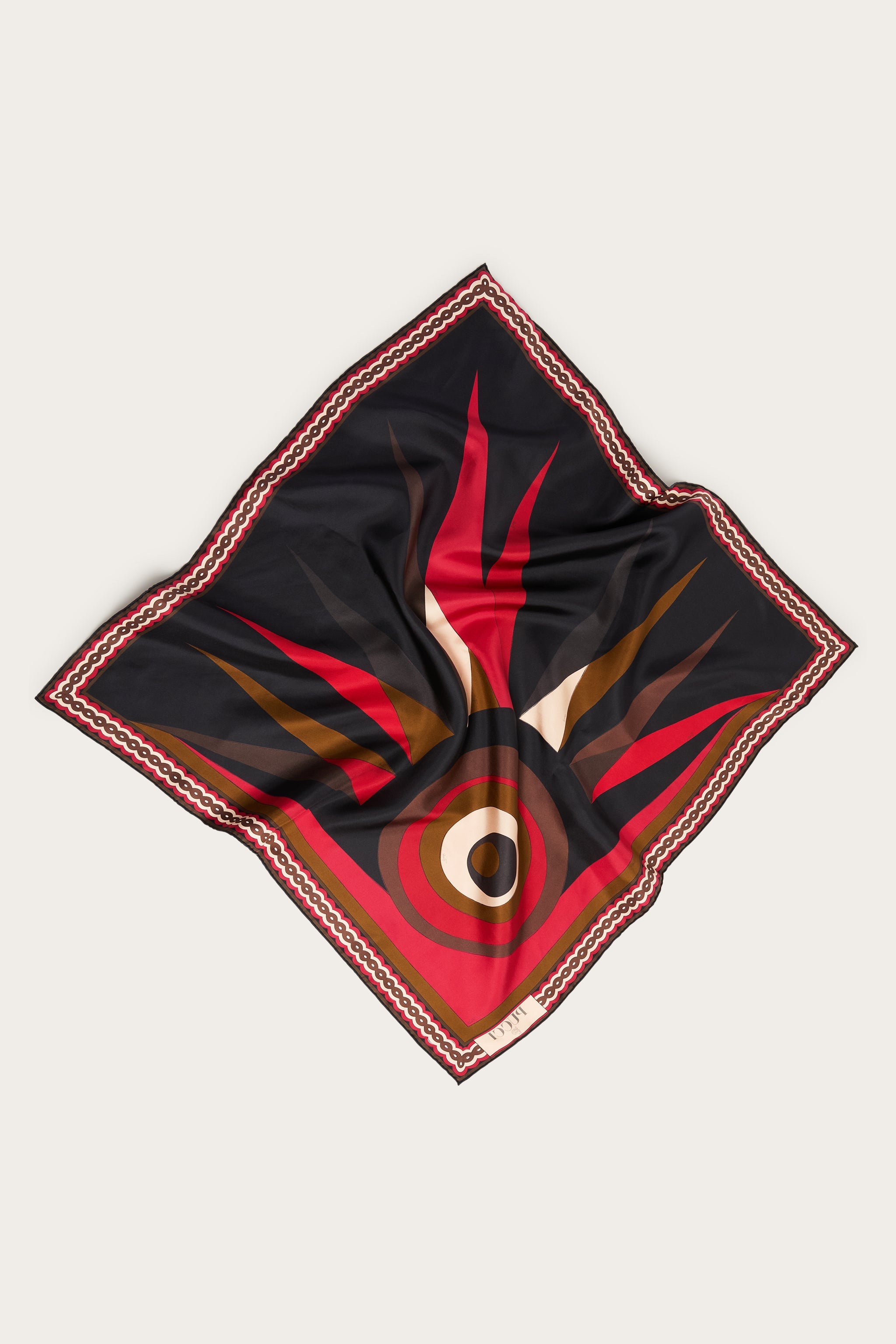 Emilio Pucci Silks Hawaii carré soie multicolore rouge
