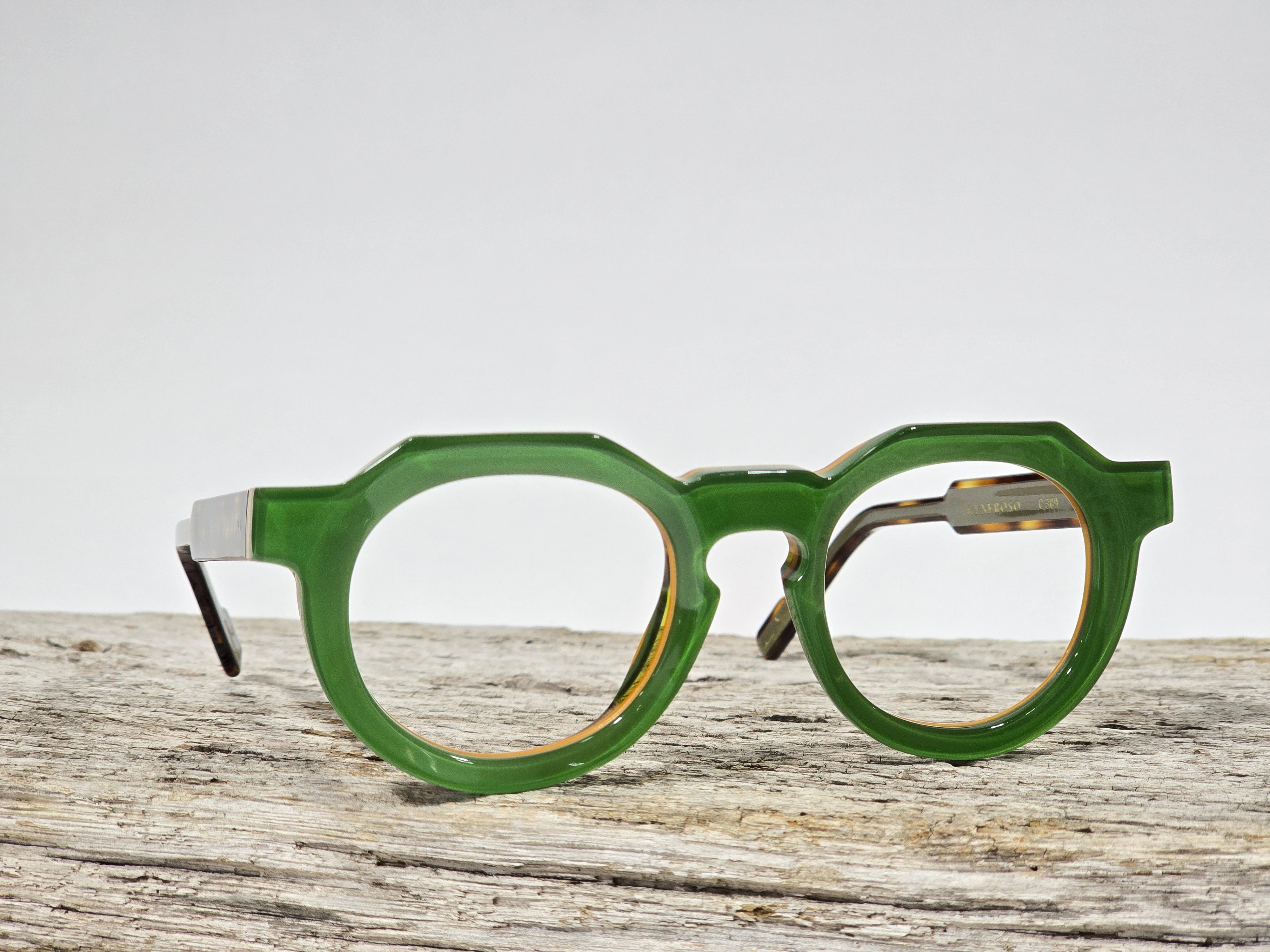 Xavier Derome Generoso C309 lunettes de vue vertes écaille