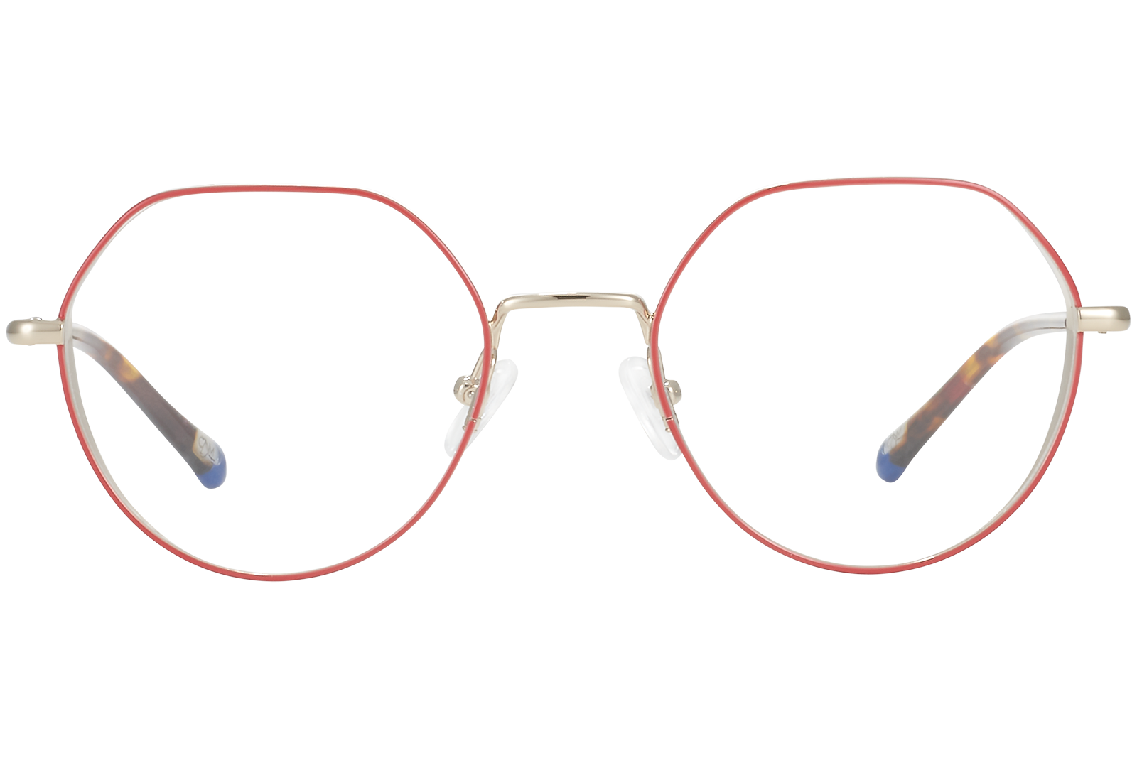 Clémence & Margaux La Rigolote lunettes de vue Rouge Doré tonneau