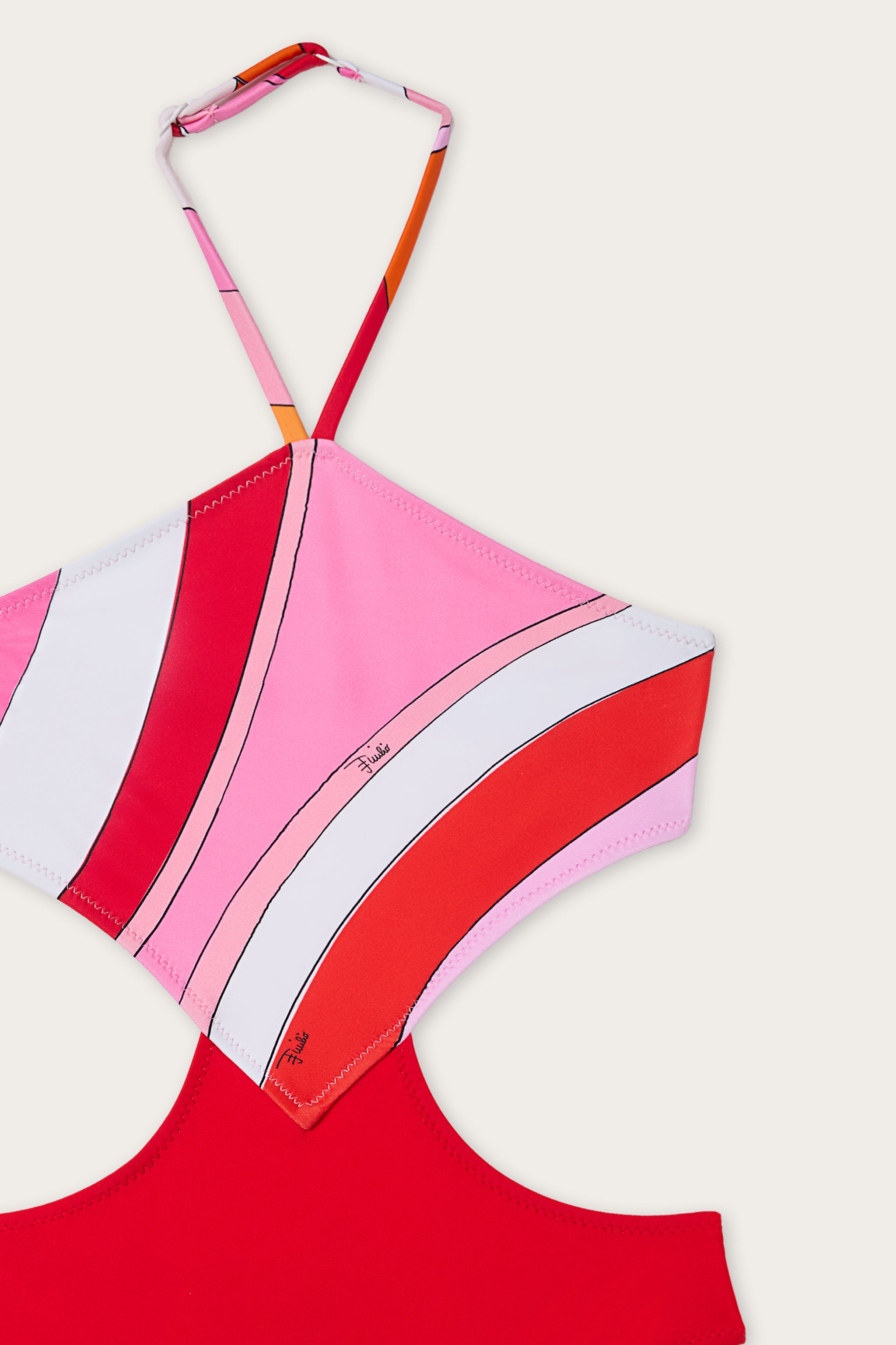 Emilio Pucci maillot 1 pièce fille rose lycra cut-out