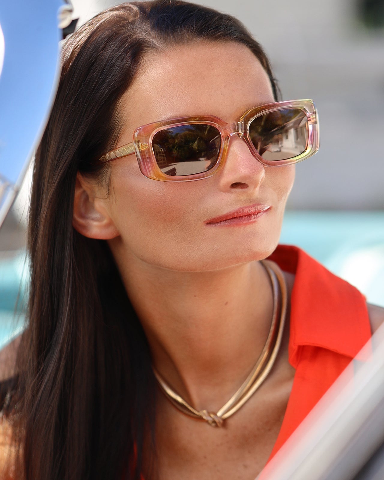 Clémence & Margaux L'Icône lunettes de soleil dégradé vert rose