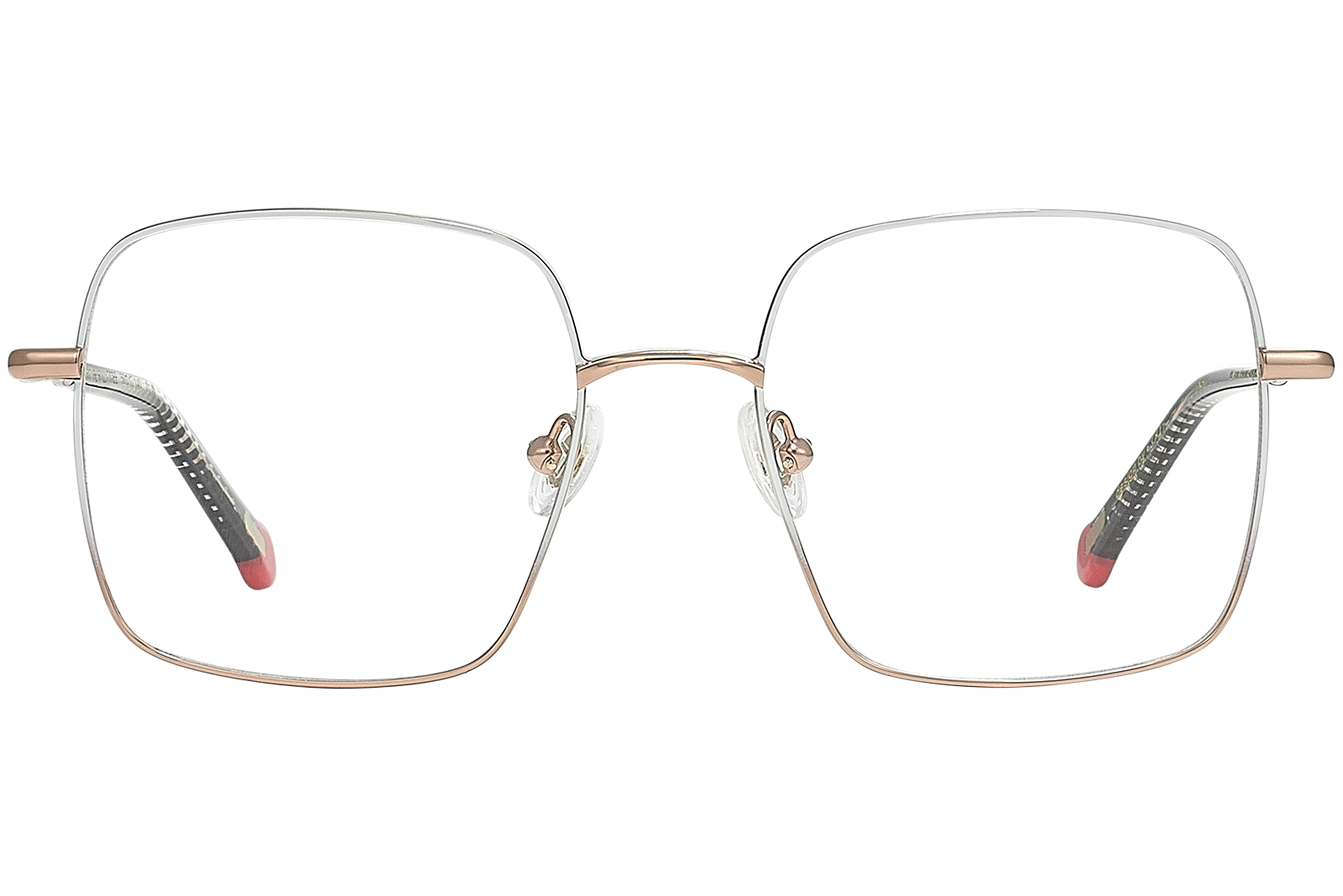 Clémence & Margaux The Holly-Tree lunettes de vue Doré & Blanc Beige carré