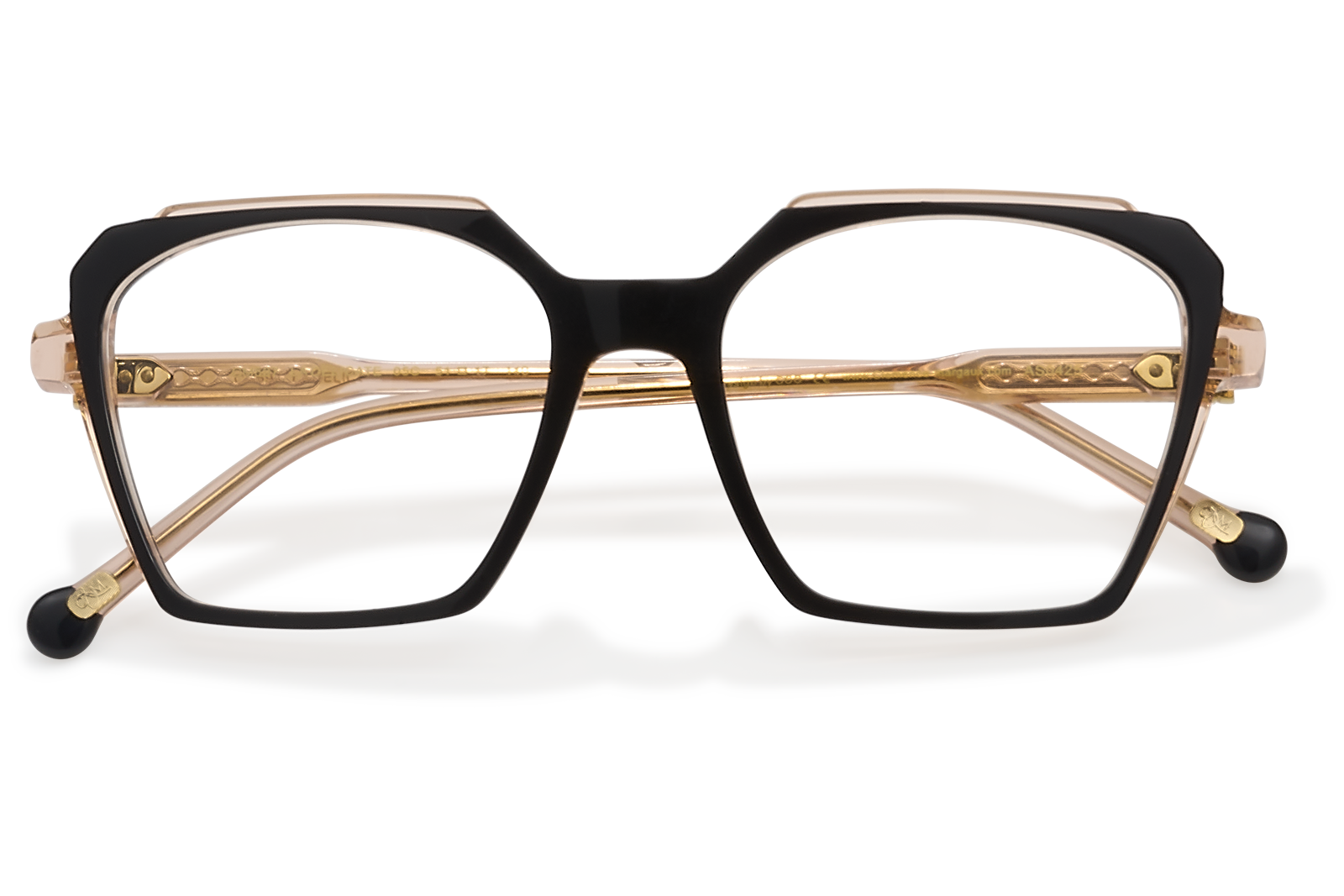 Clémence & Margaux La Délicate lunettes de vue noir & rose trapèze