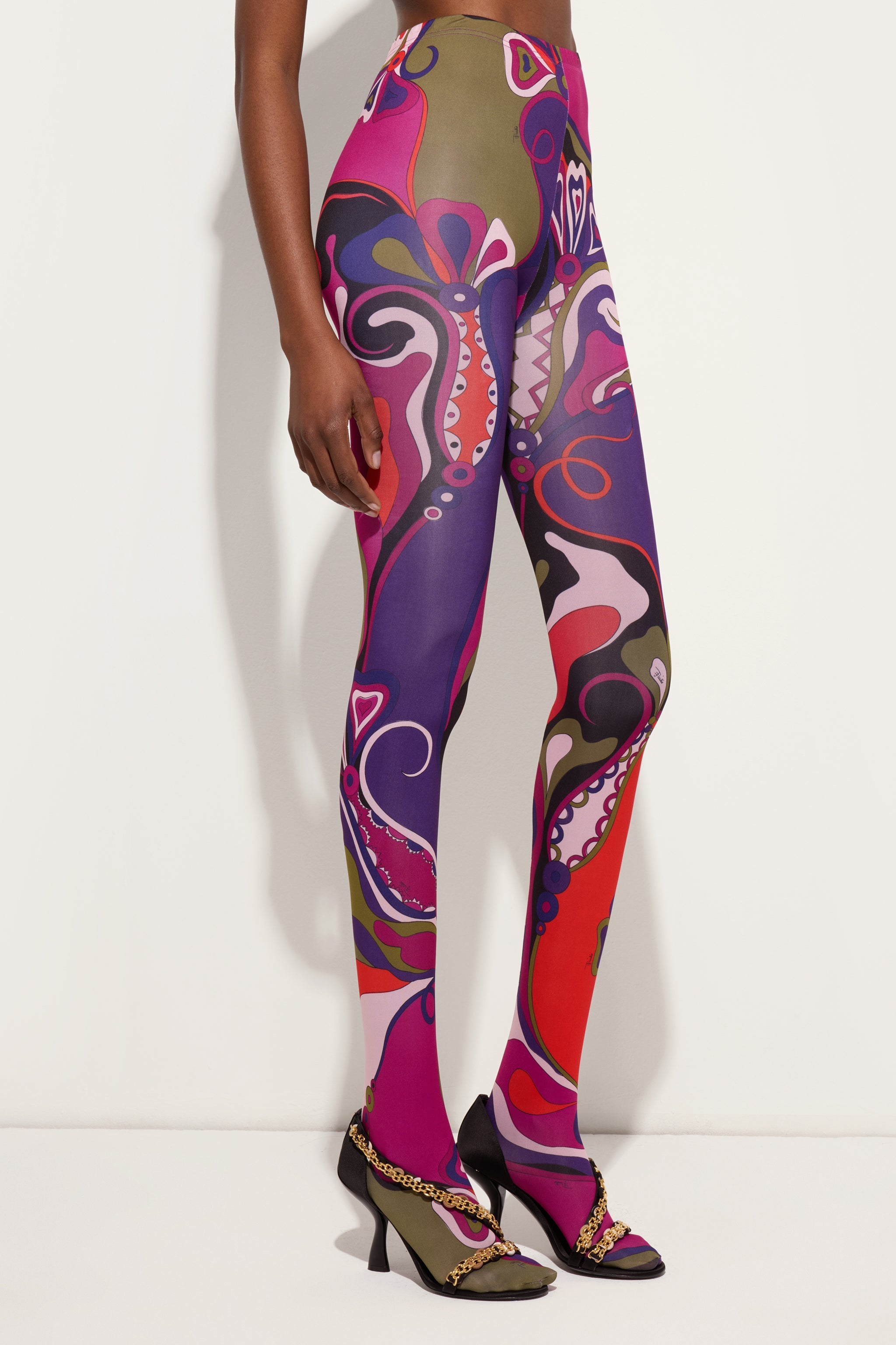 Emilio Pucci Orchidee collant femme multicolore 50 den