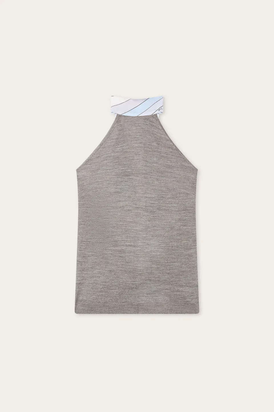 Emilio Pucci Top Laine top gris foulard soie superfine