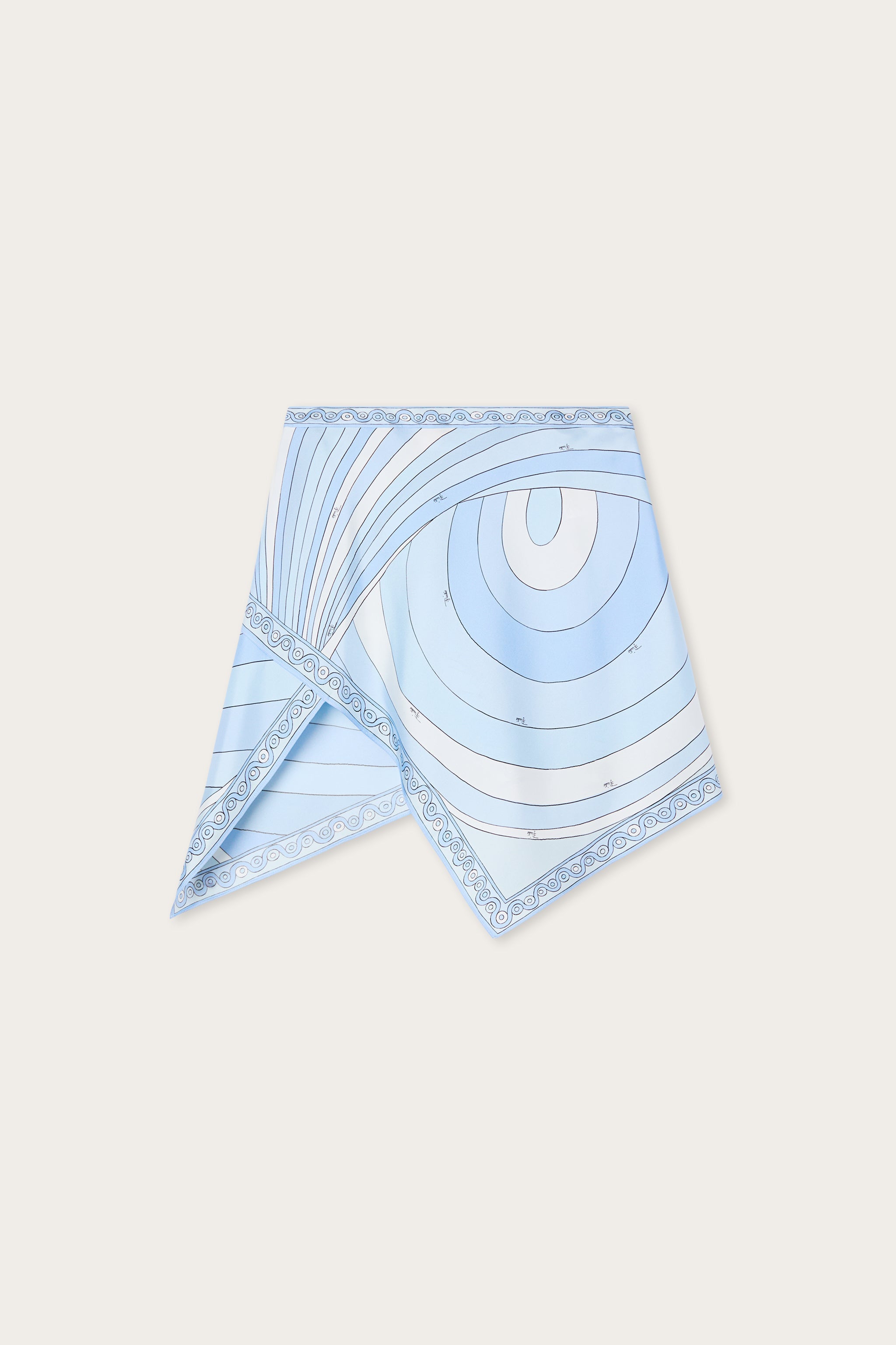 Emilio Pucci jupe Iride soie bleu clair foulard 38