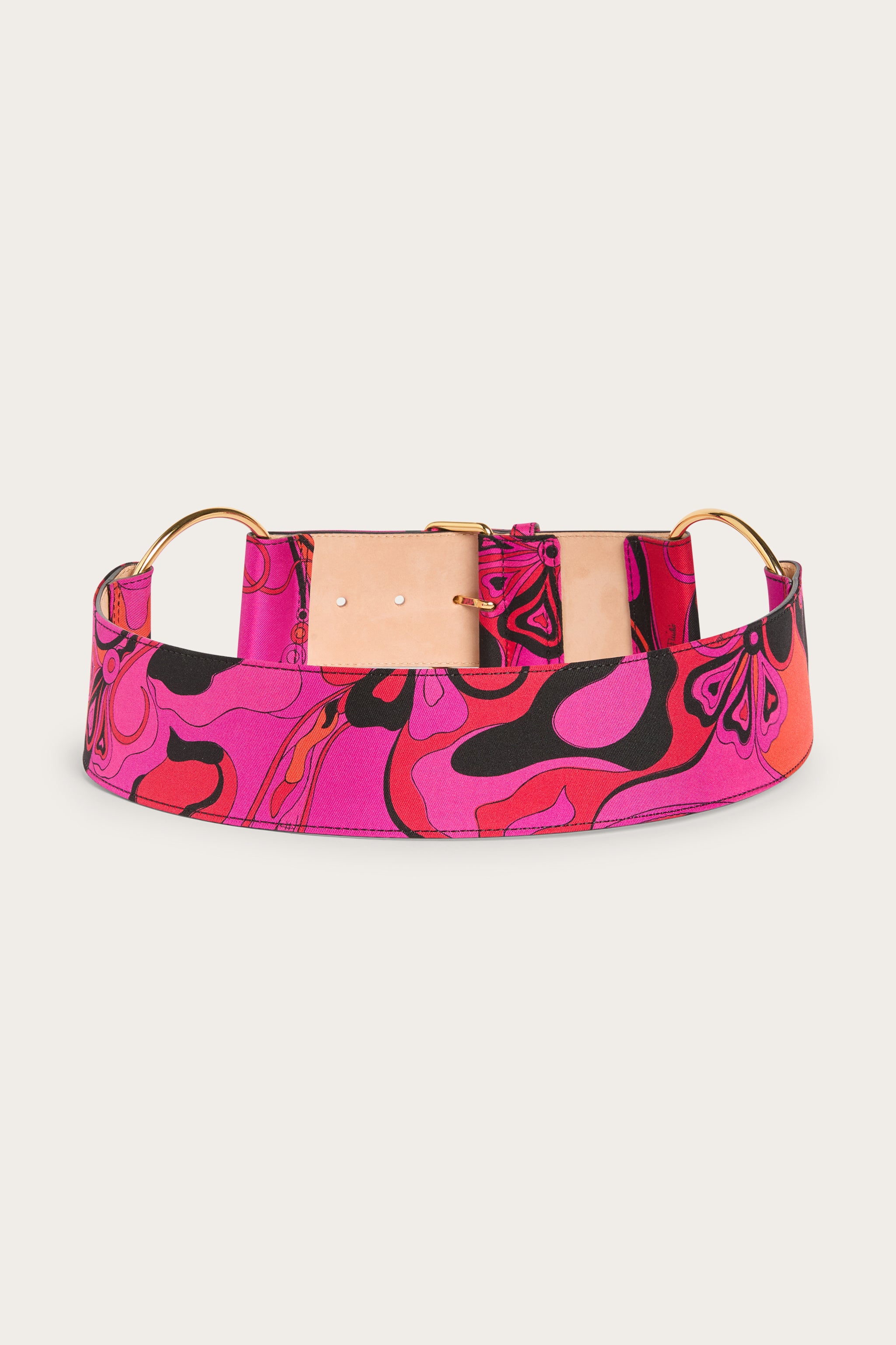 Emilio Pucci Orchidee ceinture cuir fuchsia OS