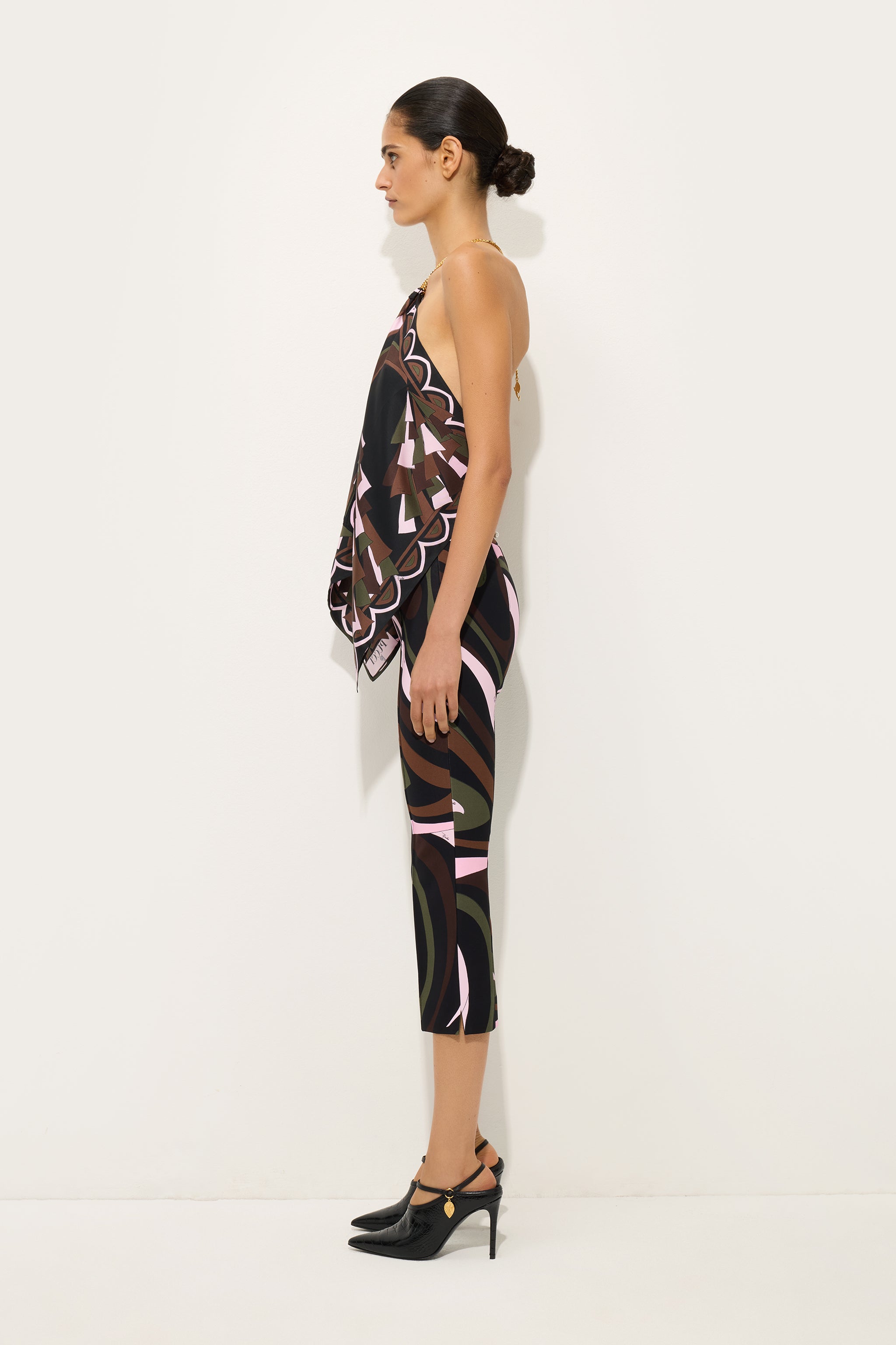 Emilio Pucci Marmo pantalon capri kaki rose slim