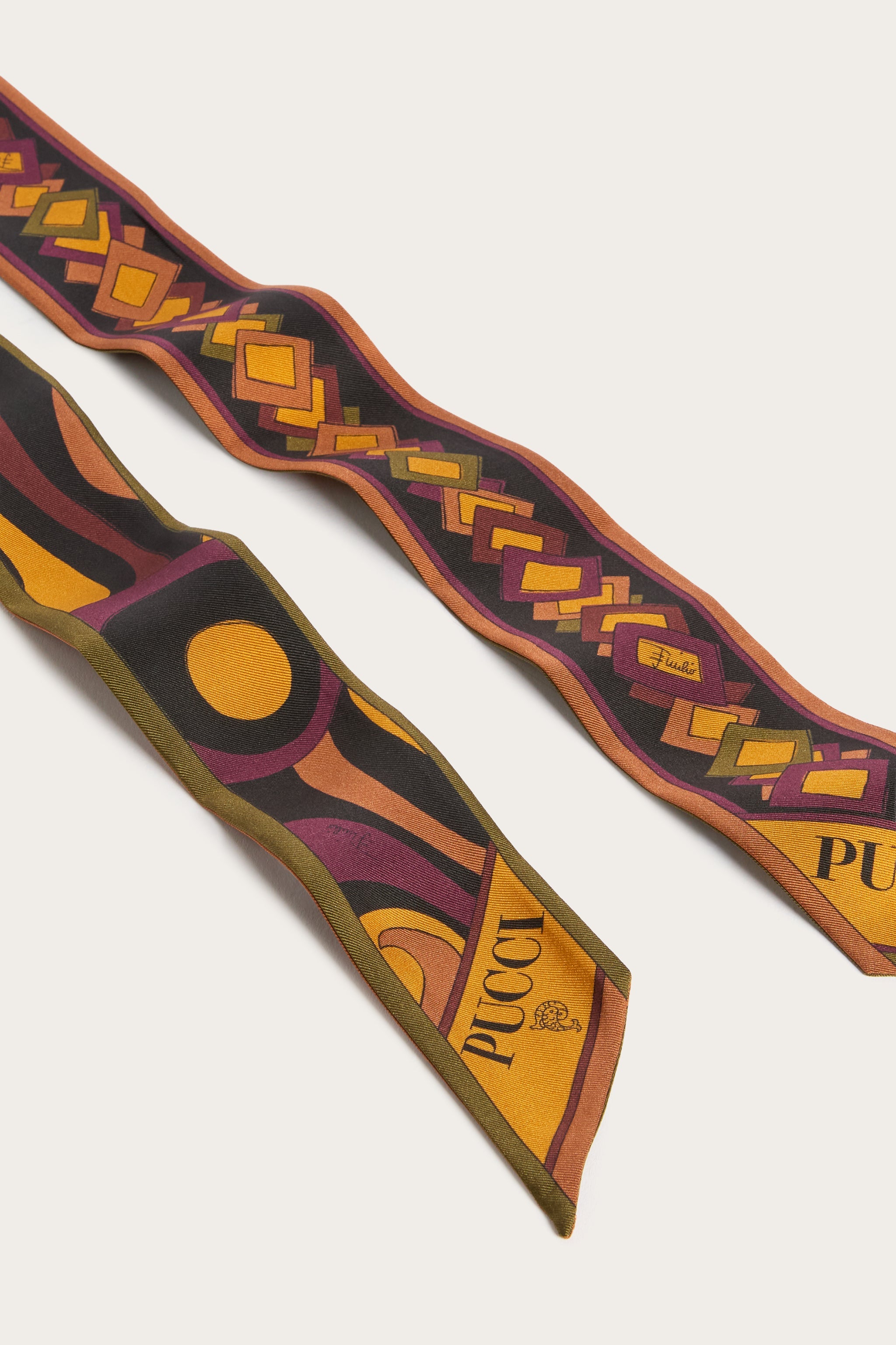 Emilio Pucci Bandeau foulard soie bordeaux/or