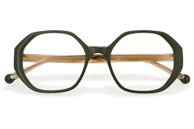 Clémence & Margaux Petite Sœur lunettes de vue doré kaki tonneau