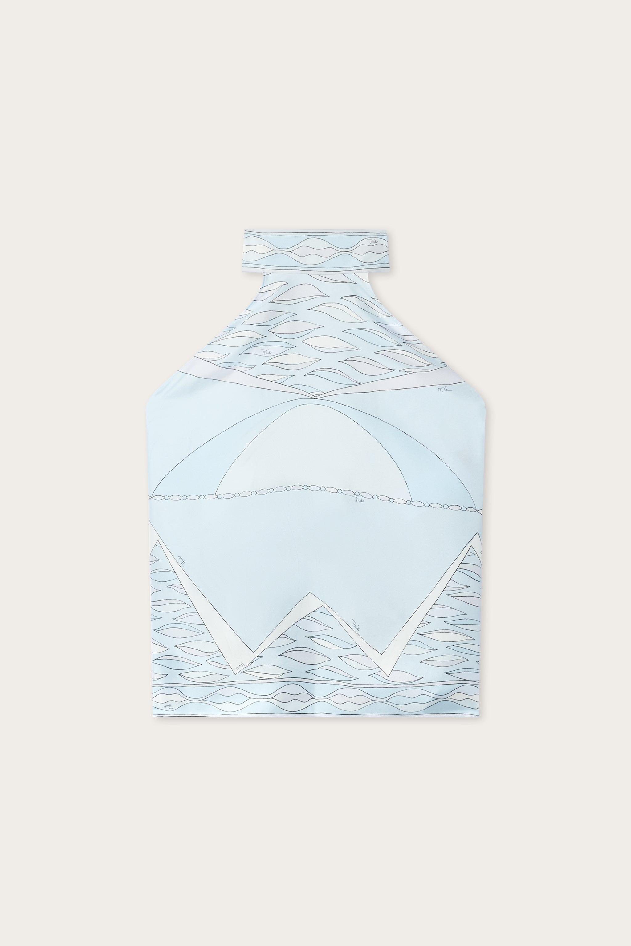 Emilio Pucci Top in Seta Stampa Dune top soie bleu clair