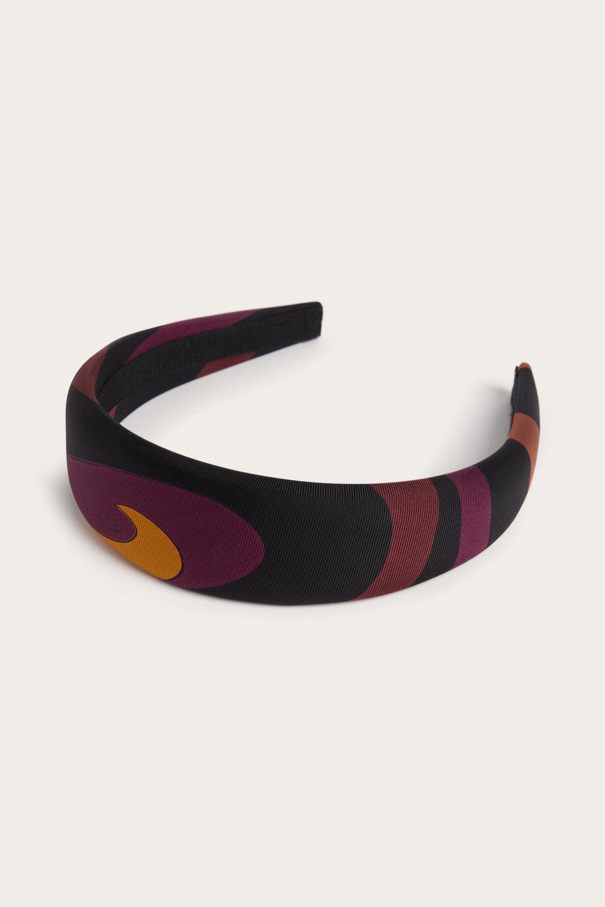 Emilio Pucci serre-tête Marmo soie bordeaux or