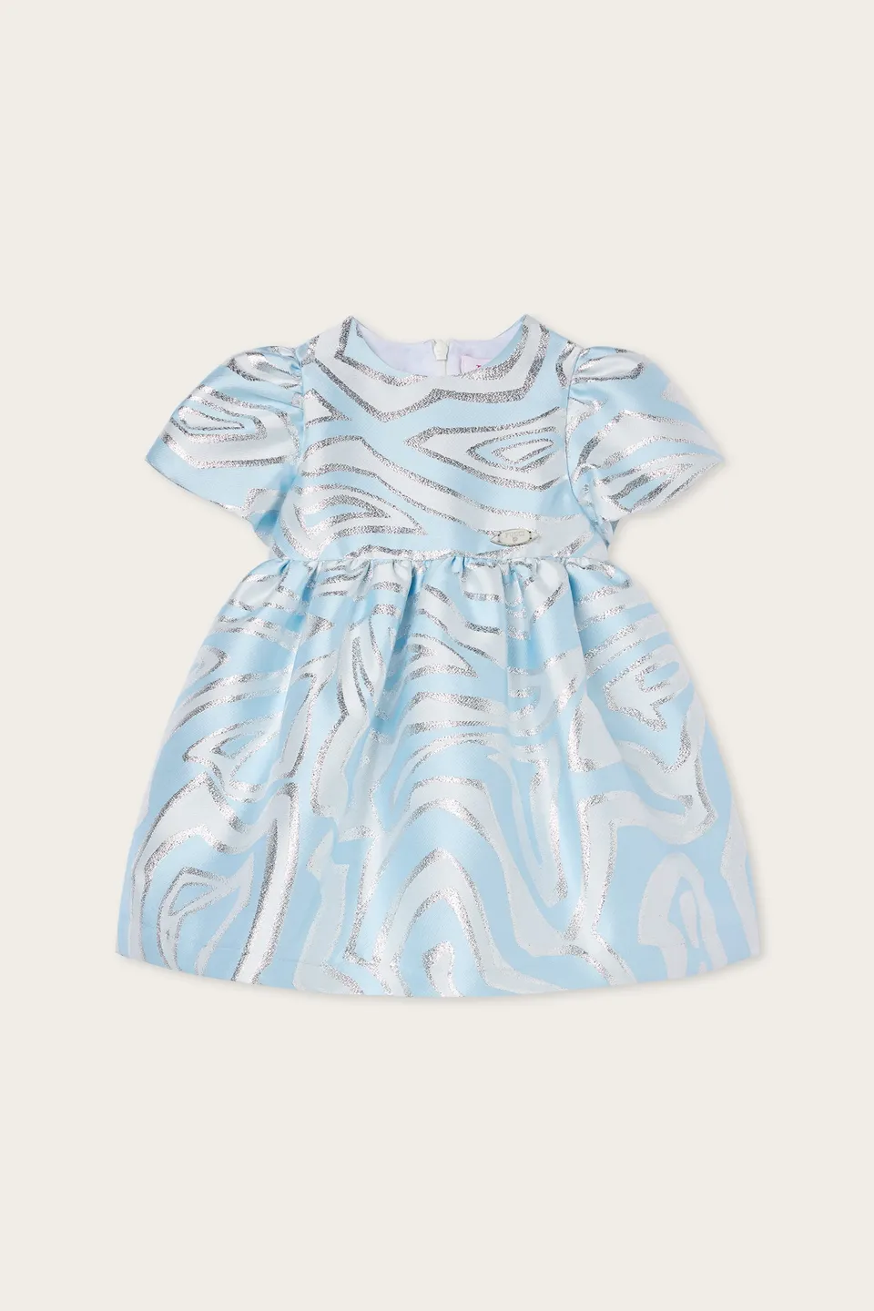 Emilio Pucci Labirinto robe bébé bleu clair lurex