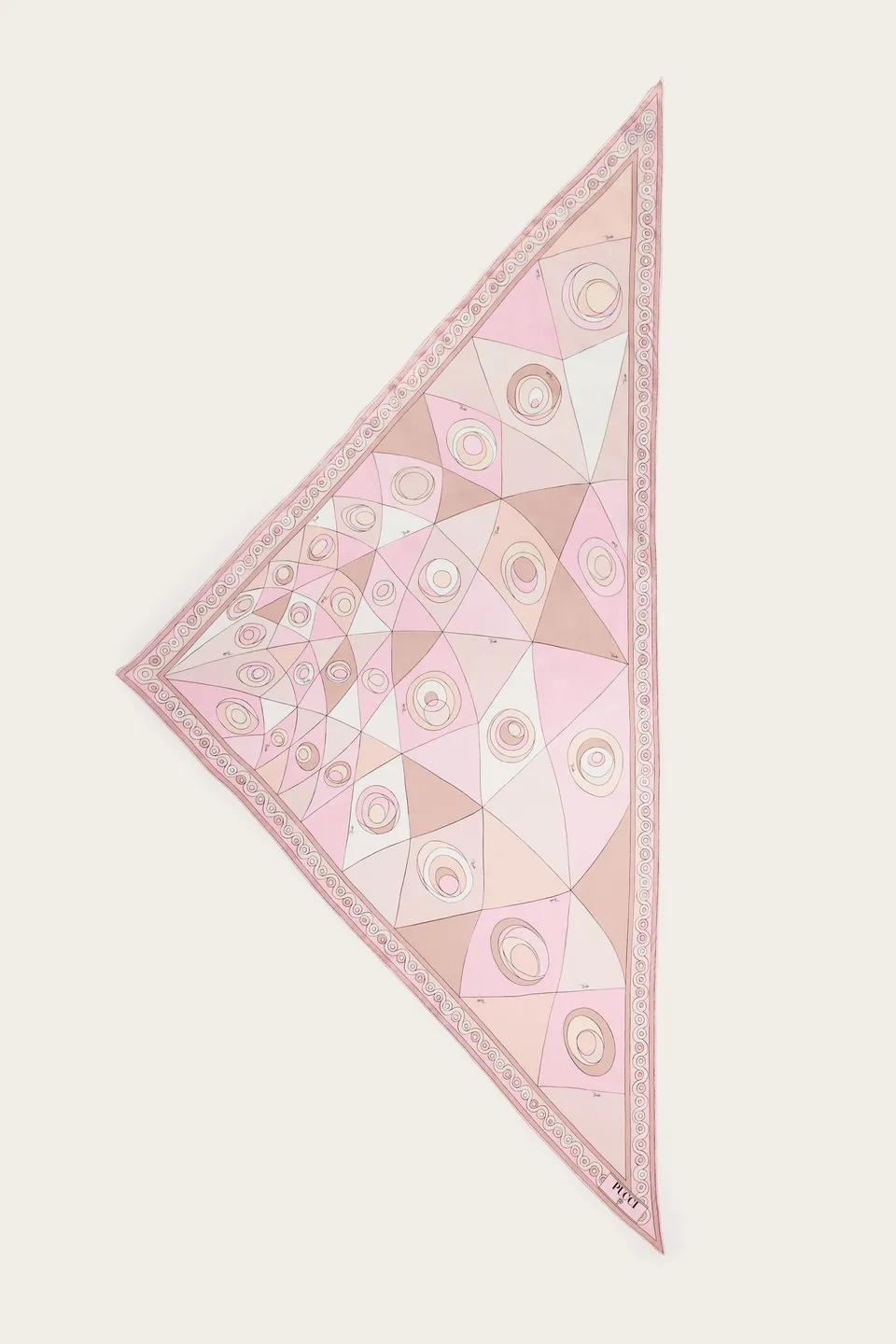 Emilio Pucci Silks 6HGB636HC541 foulard triangle rose nude soie