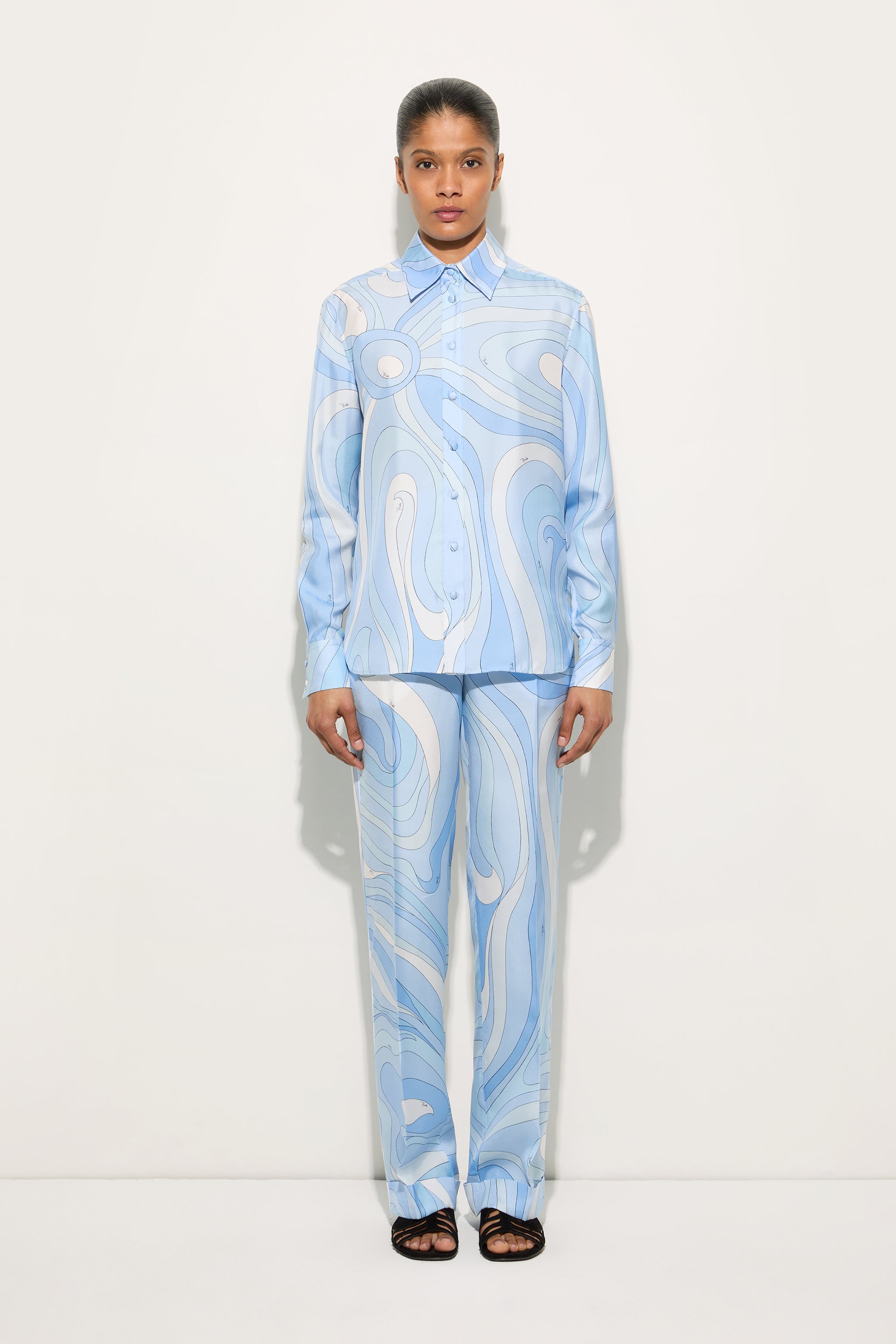 Emilio Pucci Pantaloni Marmo pantalon bleu clair