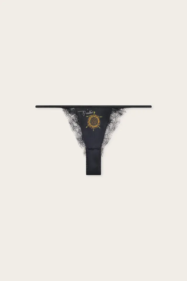 Emilio Pucci Tops Shirts tanga soie noir gold taille basse