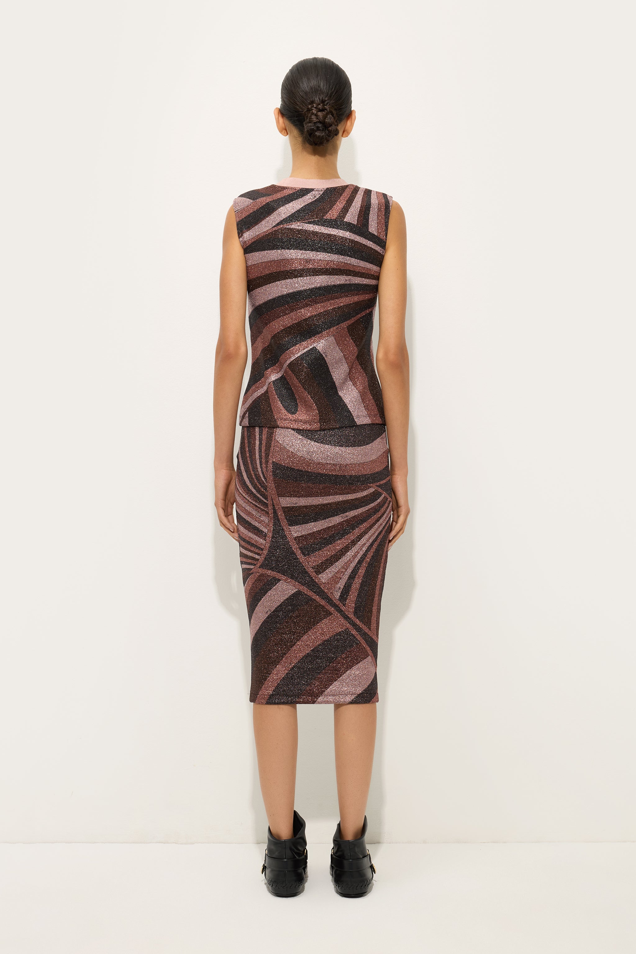 Emilio Pucci Iride Top Femme Bordeaux Gold Lurex