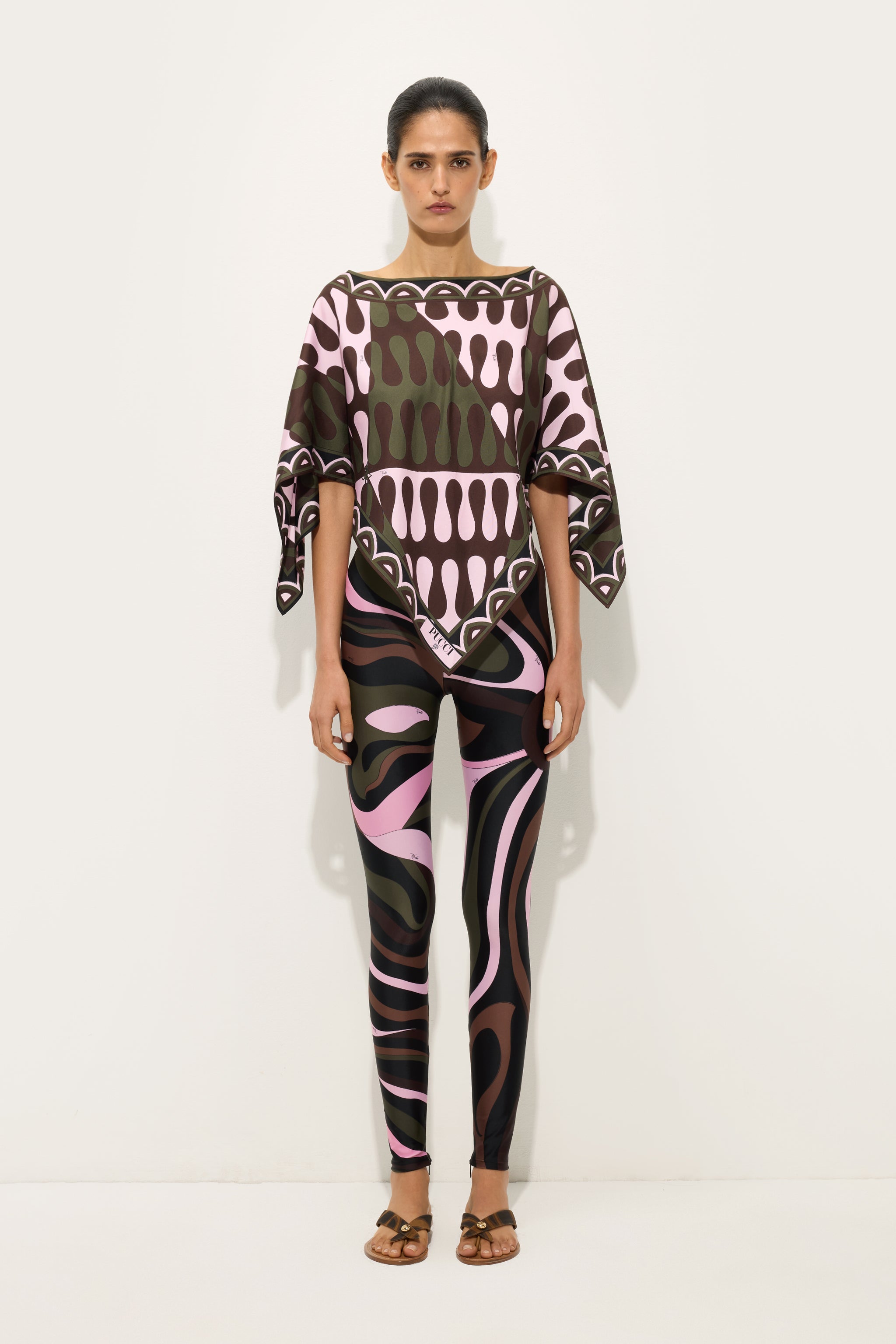 Emilio Pucci Marmo legging lycra kaki rose