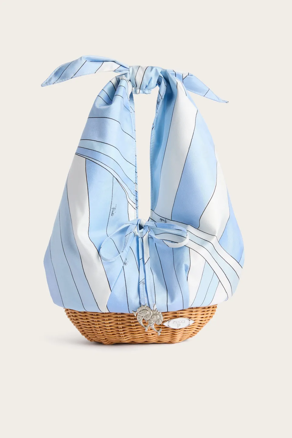Emilio Pucci Picnic sac bleu clair soie bambou