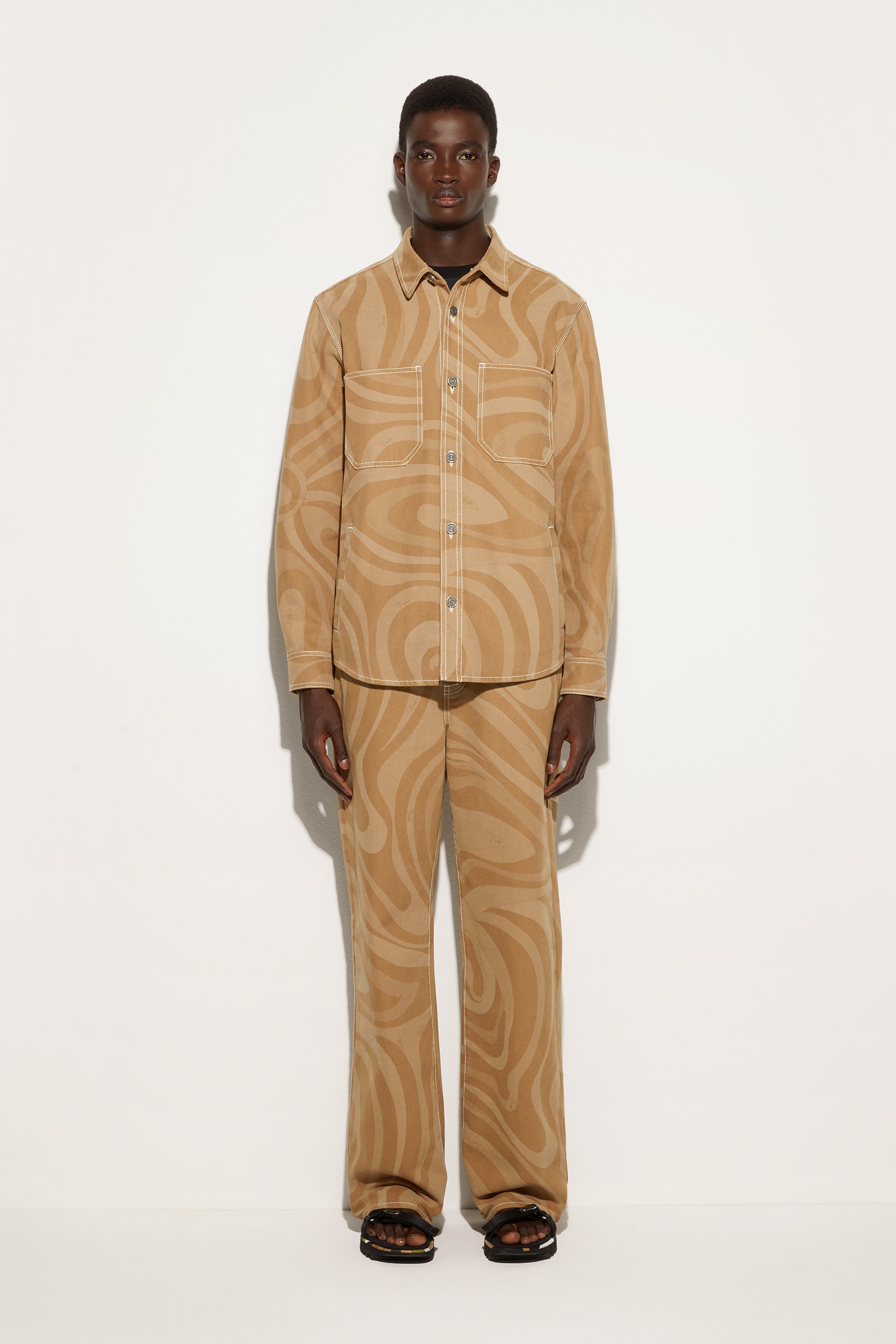 Emilio Pucci Marmo pantalon homme coton taupe