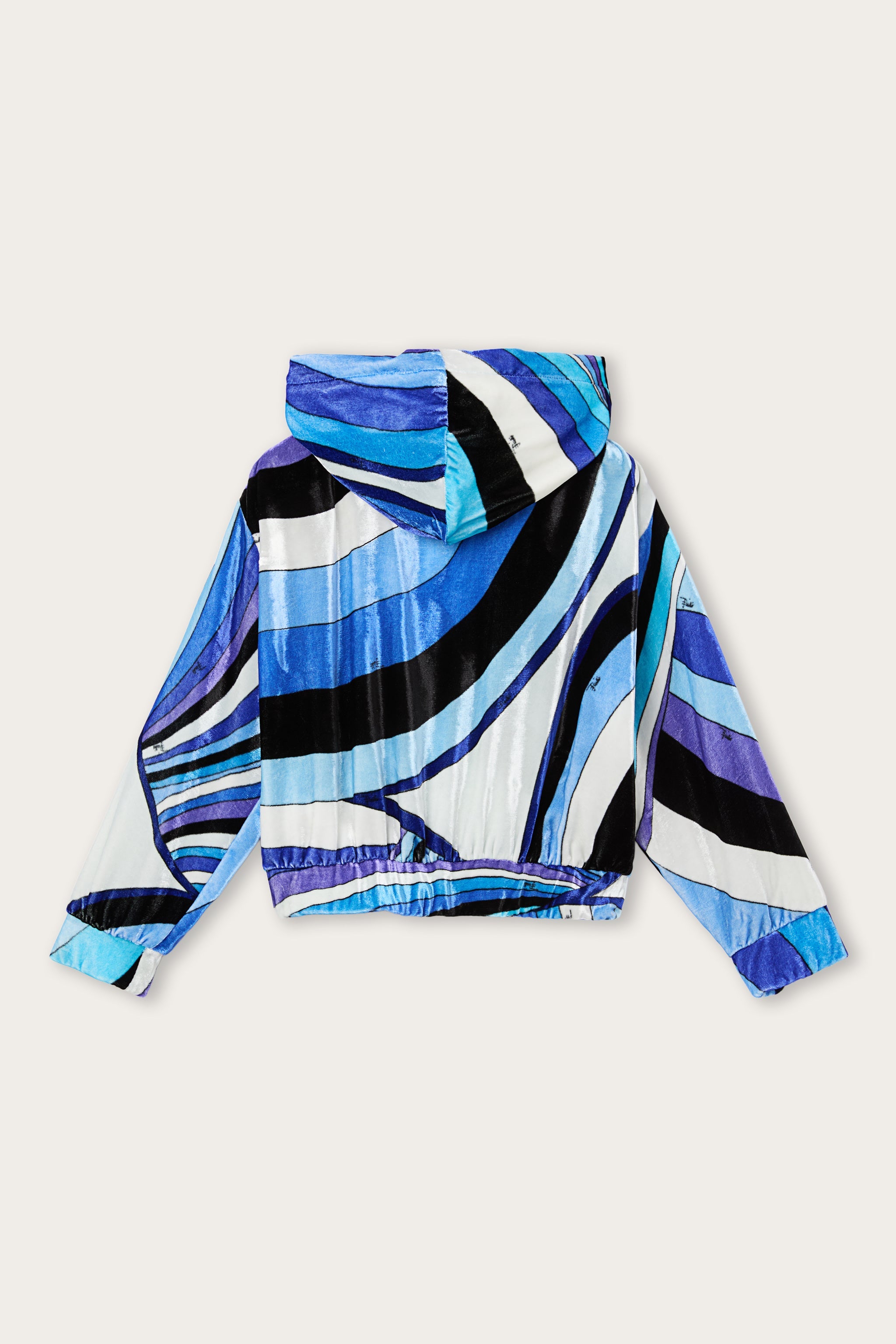 Emilio Pucci Iride sweat fille ivoire bleu 4Y velours