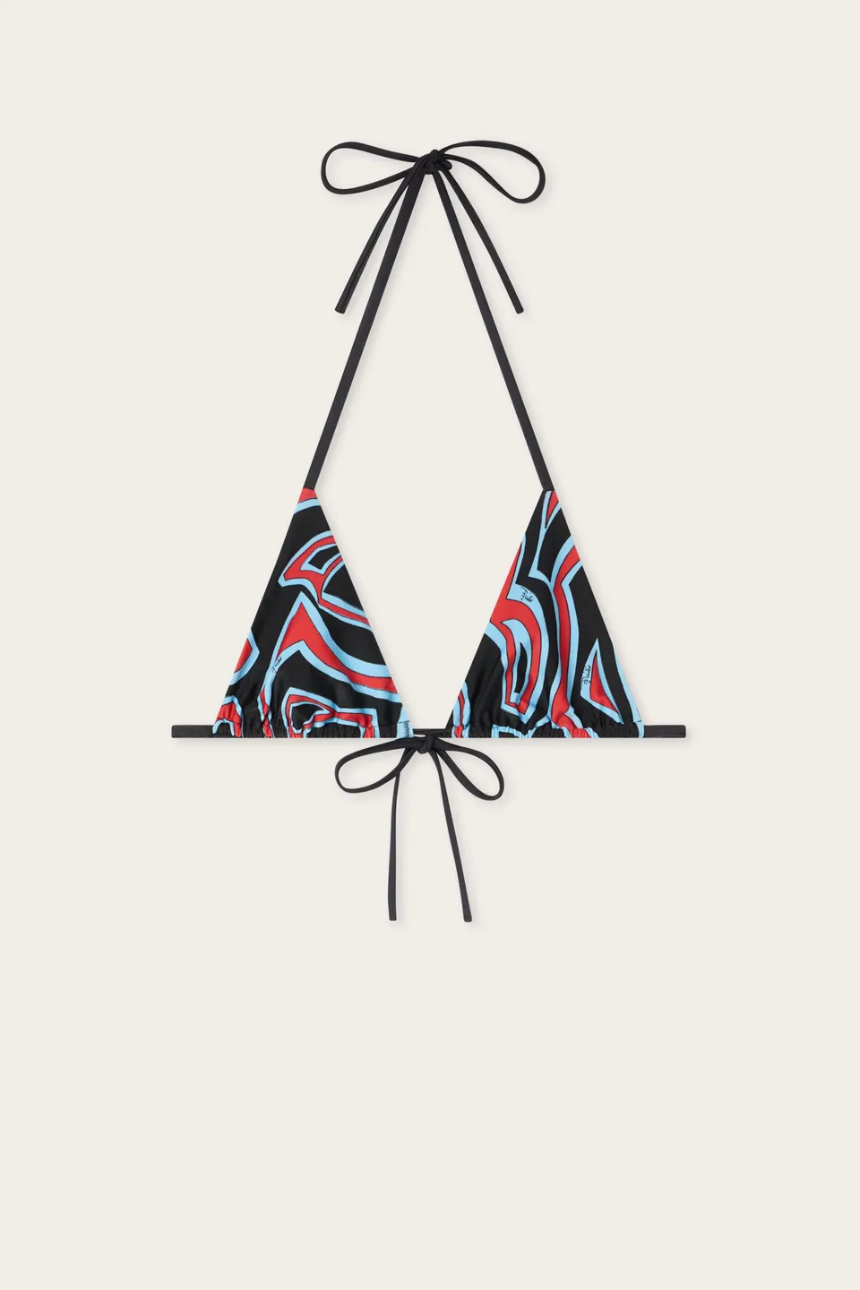 Emilio Pucci Haut Bikini Labirinto Rouge Bleu Lycra