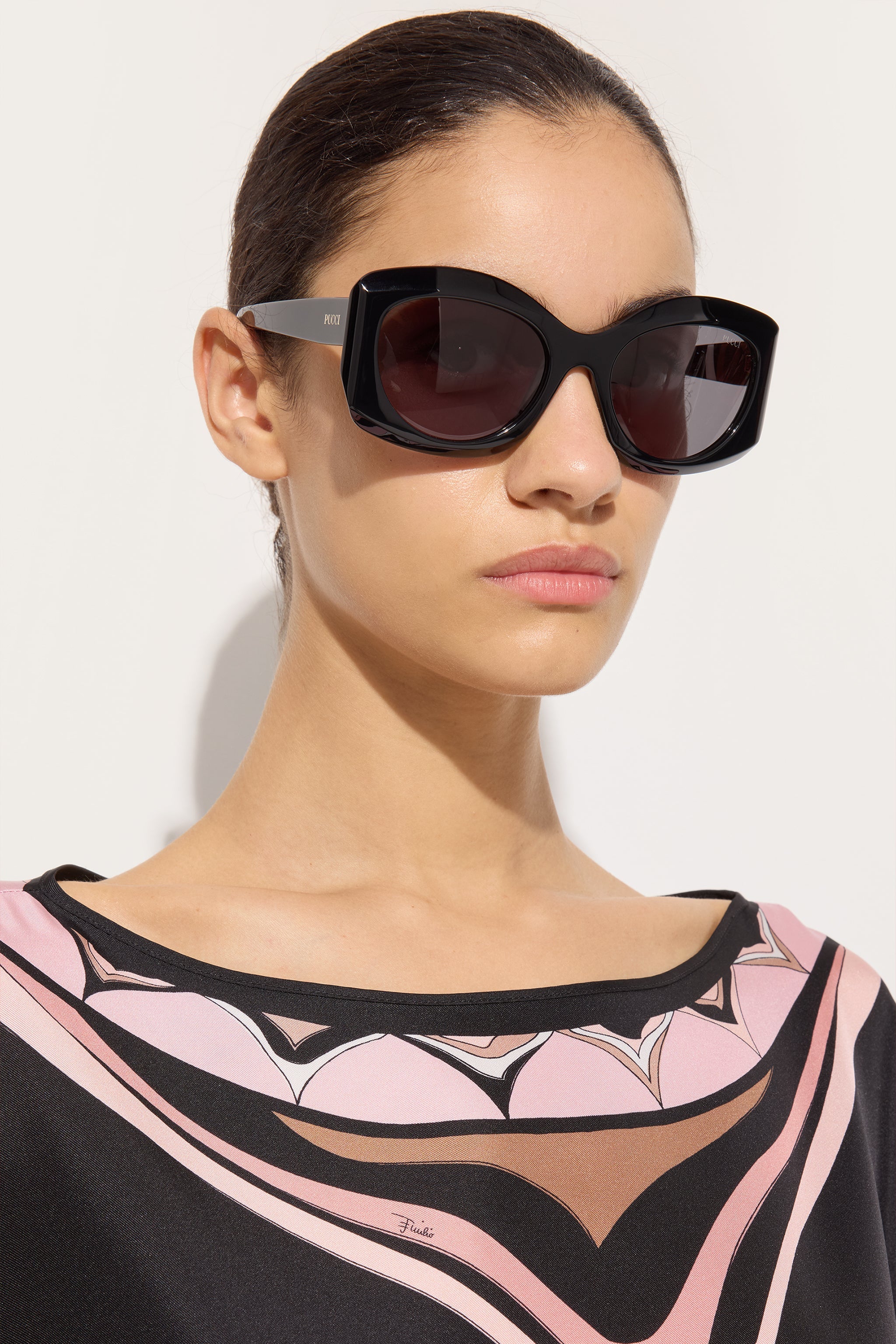 Emilio Pucci EP0259 lunettes de soleil noir acétate rectangulaire