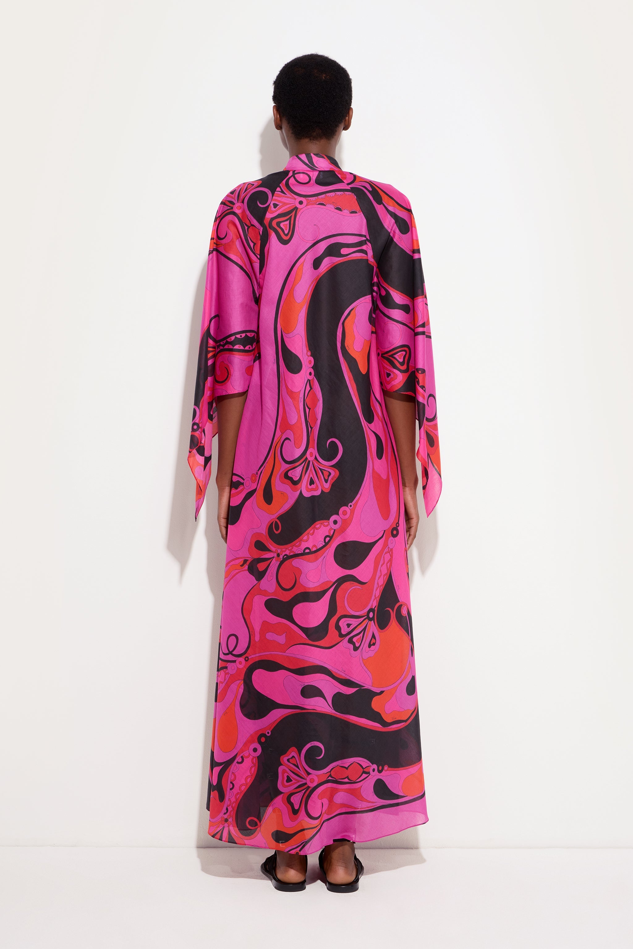 Emilio Pucci Orchidee caftan fuchsia noir 38