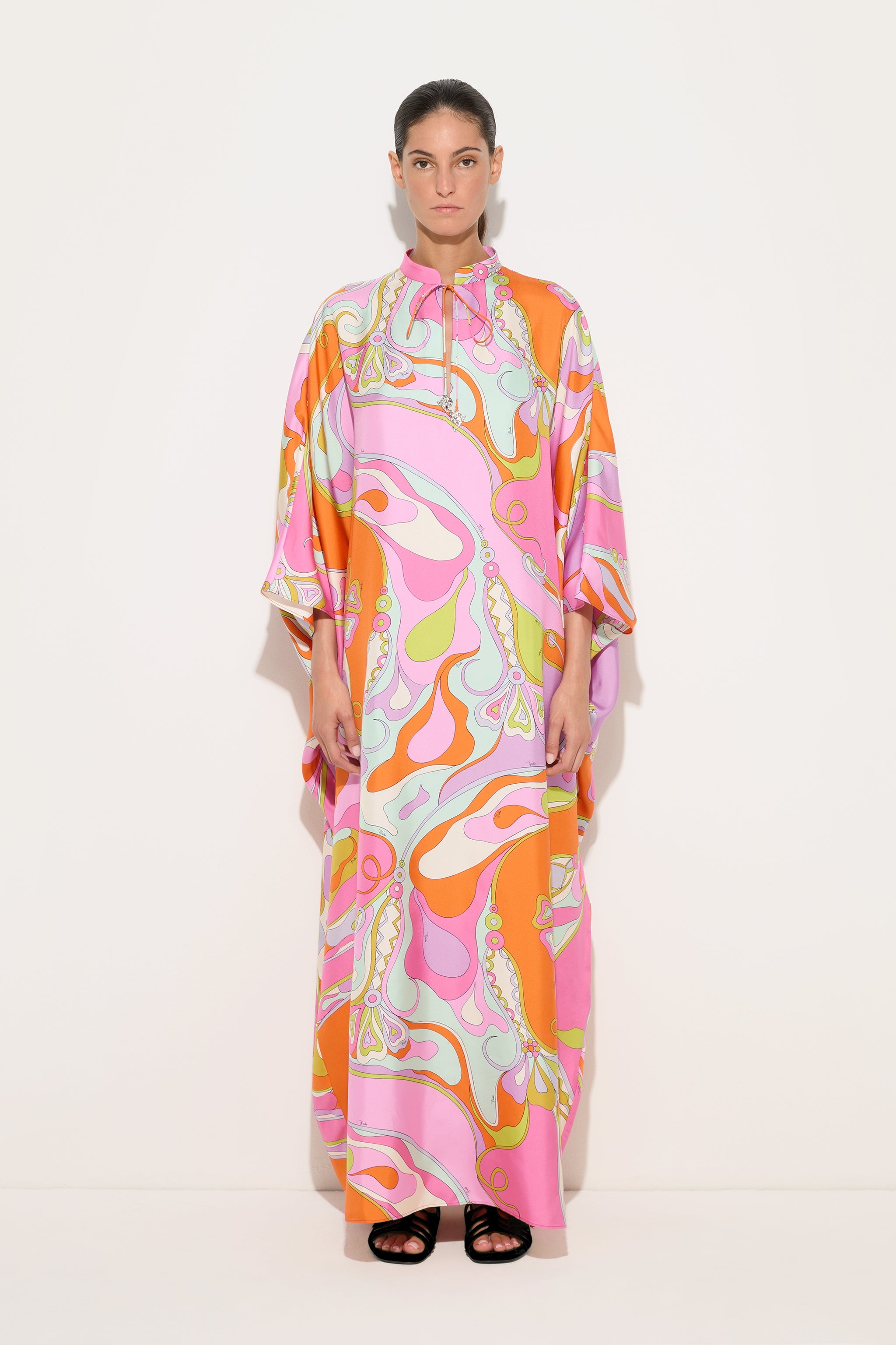 Emilio Pucci Kaftans Orchidee caftan multicolor soie