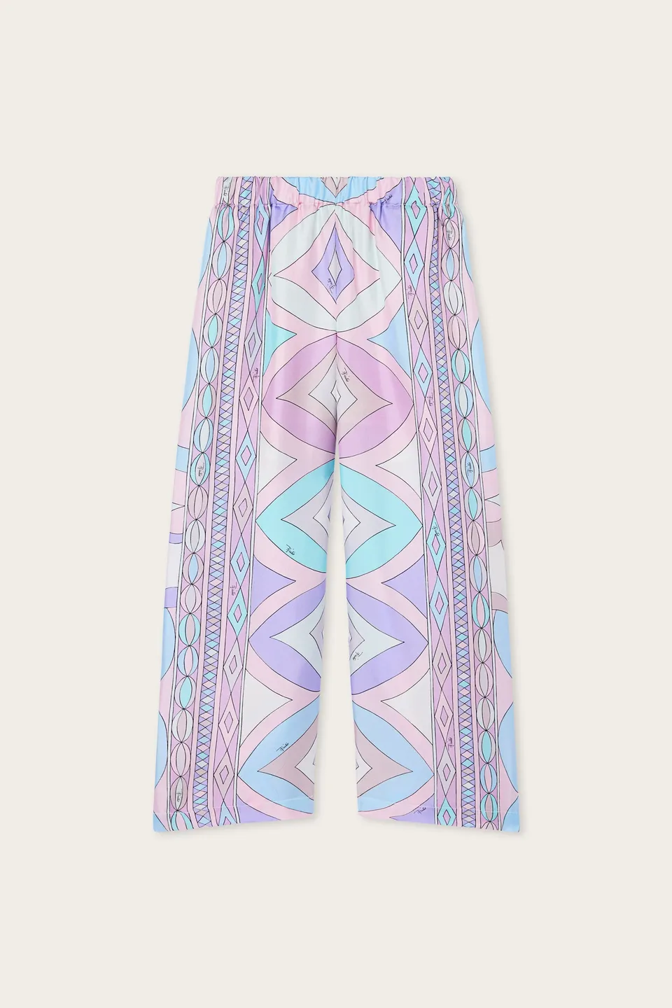 Emilio Pucci Collane pantalon enfant rose bleu soie